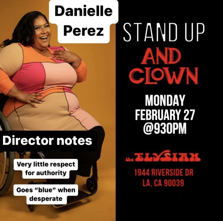 Chad Damiani (@jetzotime) on Twitter photo THIS MONDAY! 2/27! 930pm!
WE HAVE A MASSIVE SURPRISE GUEST! Their first time ever at <a href="/ElysianTheater/">The Elysian</a>!
Come watch me run comics through a grueling gauntlet of clown work. Who will rise and who will crumble? ๐
<a href="/natdogkatdog/">Natalie Palamides</a>
<a href="/irene_tu/">Irene Tu</a>
<a href="/HannahPilkes/">Hannah Pilkes</a>
Ticket link in thread! THIS MONDAY! 2/27! 930pm!
WE HAVE A MASSIVE SURPRISE GUEST! Their first time ever at <a href="/ElysianTheater/">The Elysian</a>!
Come watch me run comics through a grueling gauntlet of clown work. Who will rise and who will crumble? ๐
<a href="/natdogkatdog/">Natalie Palamides</a>
<a href="/irene_tu/">Irene Tu</a>
<a href="/HannahPilkes/">Hannah Pilkes</a>
Ticket link in thread!