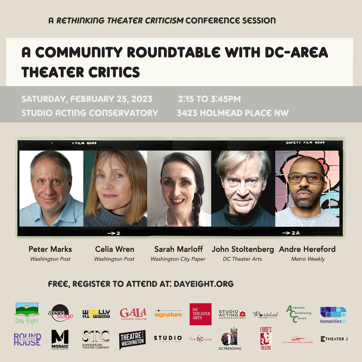 <a href="/DayEightOrg/">Day Eight</a> - A Community Roundtable with DC-area Theater Critics

Join DC-area theater critics to discuss the highlights and challenges of covering theater in the DC area. 

Full details here: bit.ly/3IPgDv5 #TheDCArts
