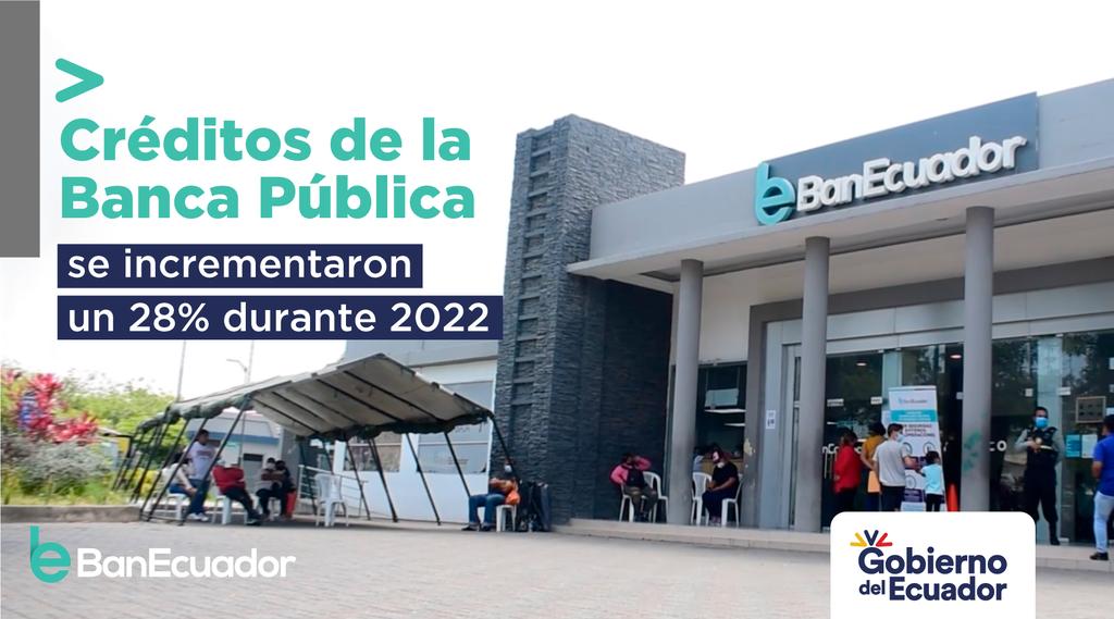 BanEcuadorBP's tweet photo. 🟢 ¡Grandes noticias! 

En el 2022 la Banca Pública incrementó los Créditos en un 28%, Banecuador forma parte de este hecho que aporta significativamente al desarrollo económico de nuestro país 🇪🇨 💪💯.
👇
https://t.co/9J1oZwPWB3

https://t.co/AWrFgQ5fqT

https://t.co/lzIVIV0iZX https://t.co/sfqvN7ACBd