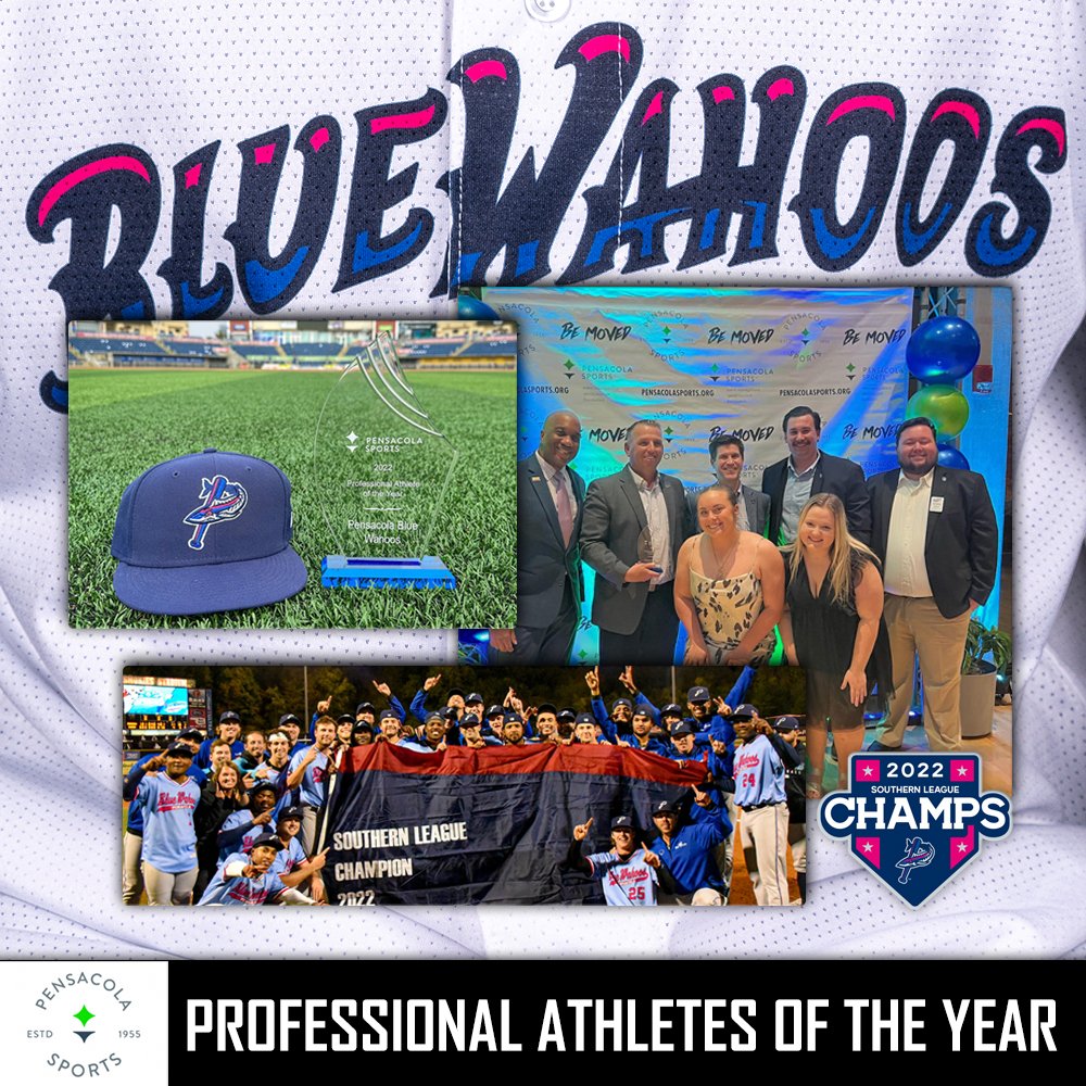 The Blue Wahoos front office was honored to accept the Professional Athletes of the Year Award from <a href="/PensacolaSports/">PensacolaSports</a> on behalf of our players, the <a href="/Marlins/">Miami Marlins</a>, and <a href="/quint_studer/">Quint Studer</a>!