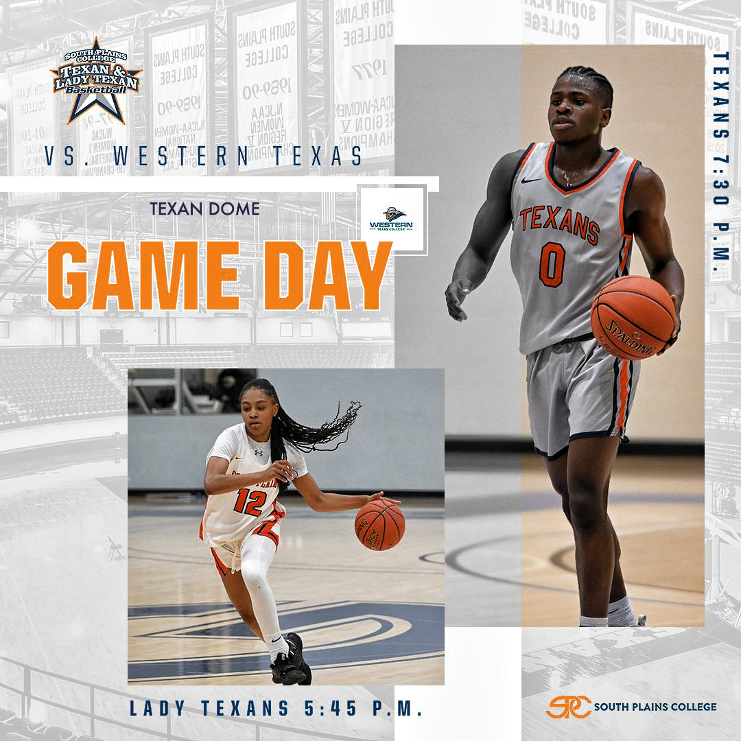 Game Day at the Dome! 

📅 Feb. 23
🆚 Western Texas  
⏰ Lady Texans 5:45 p.m. | Texans 7:30 p.m.  
🏟️ Texan Dome  
🖥️ portal.stretchinternet.com/spc/
🎟️ FREE Admission