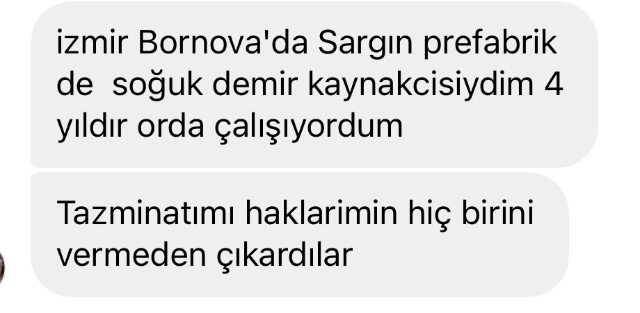 idizerhan's tweet photo. gittiği için işinden atıldı. Hem de her hakkından mahrum edilerek. 

Aklım, kalbim almıyor bu yaşananları. Sevmediğim bir sözdür “Hiçbir iyilik cezasız kalmaz.” cümlesi ama… 

Başına ne geleceğini bilmediği bir yere sırf can kurtarmaya giden insanlara bunu reva göremezsiniz. https://t.co/nps9zizMLs
