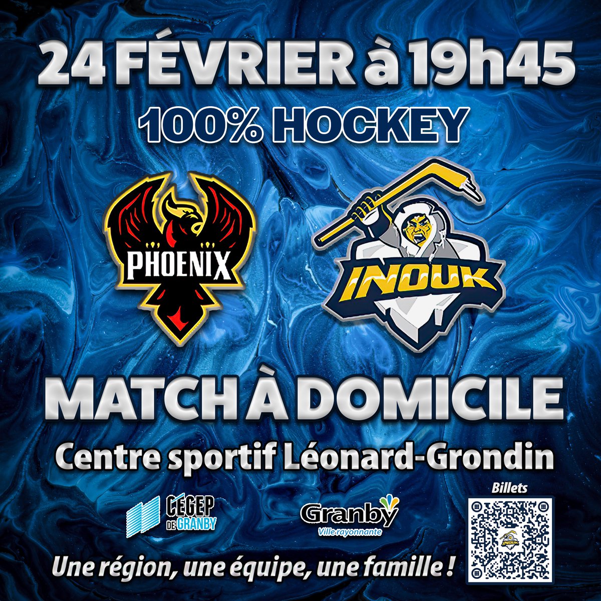 petergodbout's tweet image. RAPPEL : Match à domicile ce vendredi 24 février à 19h45 

#granby #estrie #hauteyamaska #montreal #hockey #vendredi
