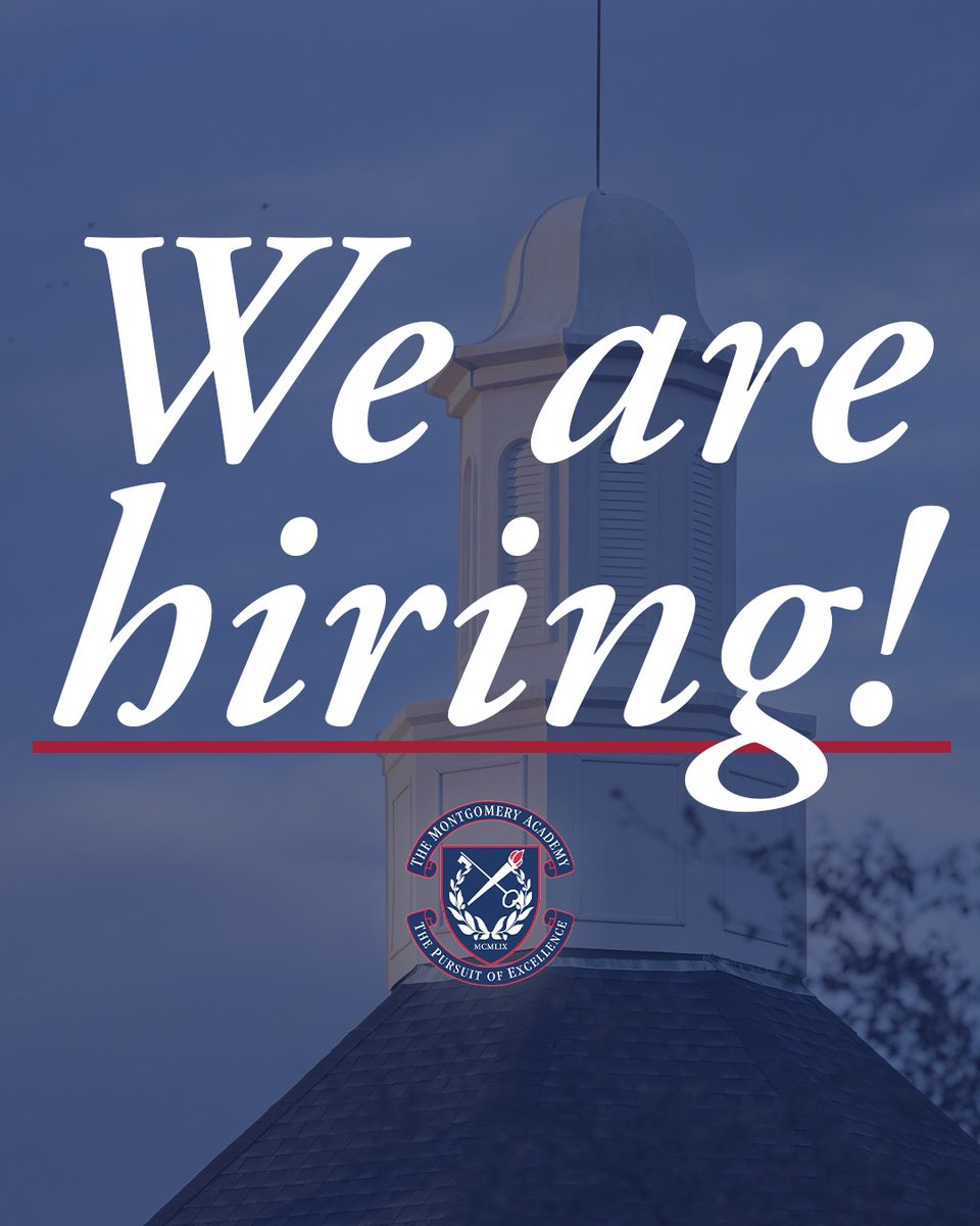 MA is seeking talented and motivated employees who meet a high standard of professional &amp; personal excellence in their work. Click here to see our current openings and more information!: montgomeryacademy.org/about-ma/emplo…