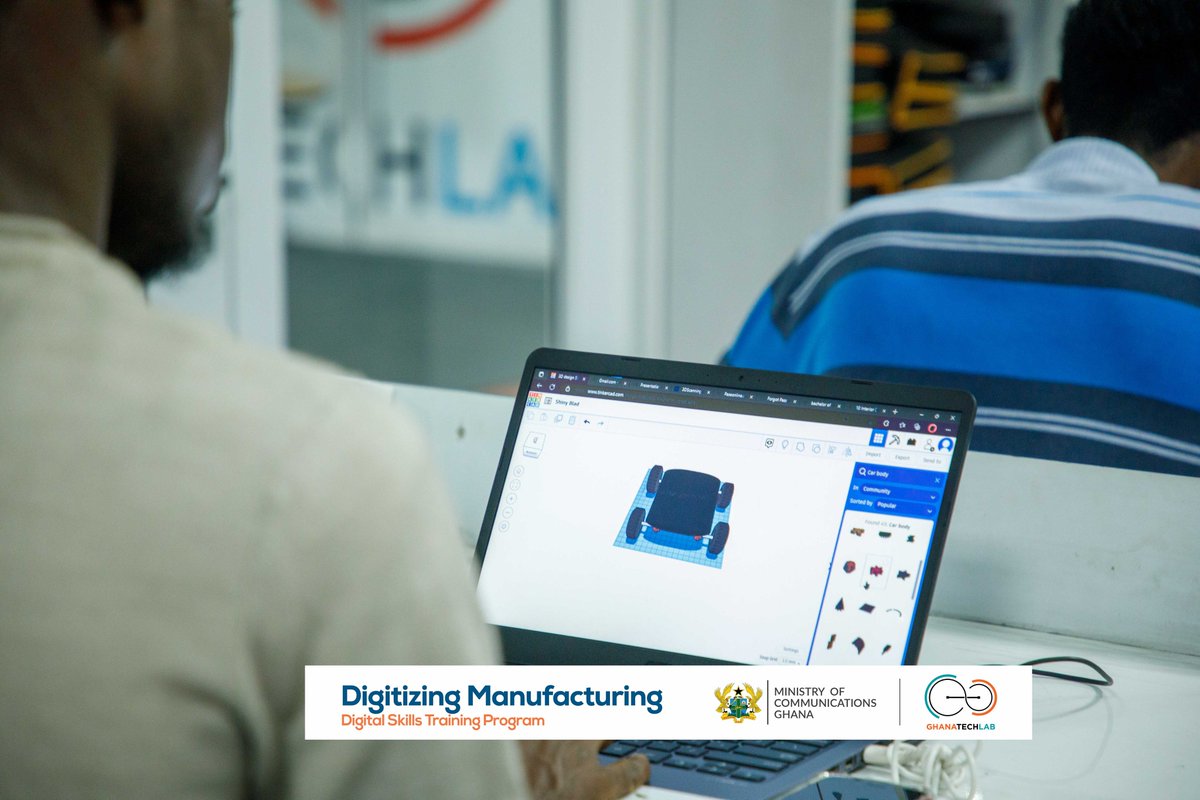 GhanaTechLab's tweet image. Recap from today&apos;s training:

Trainees learnt Microsoft Excel basics in Data Science, and in Digitizing Manufacturing, they explored the history of 3D modelling software and designing in Tinkercad. #GhanaTechLab #training #datascience #digitizingmanufacturing