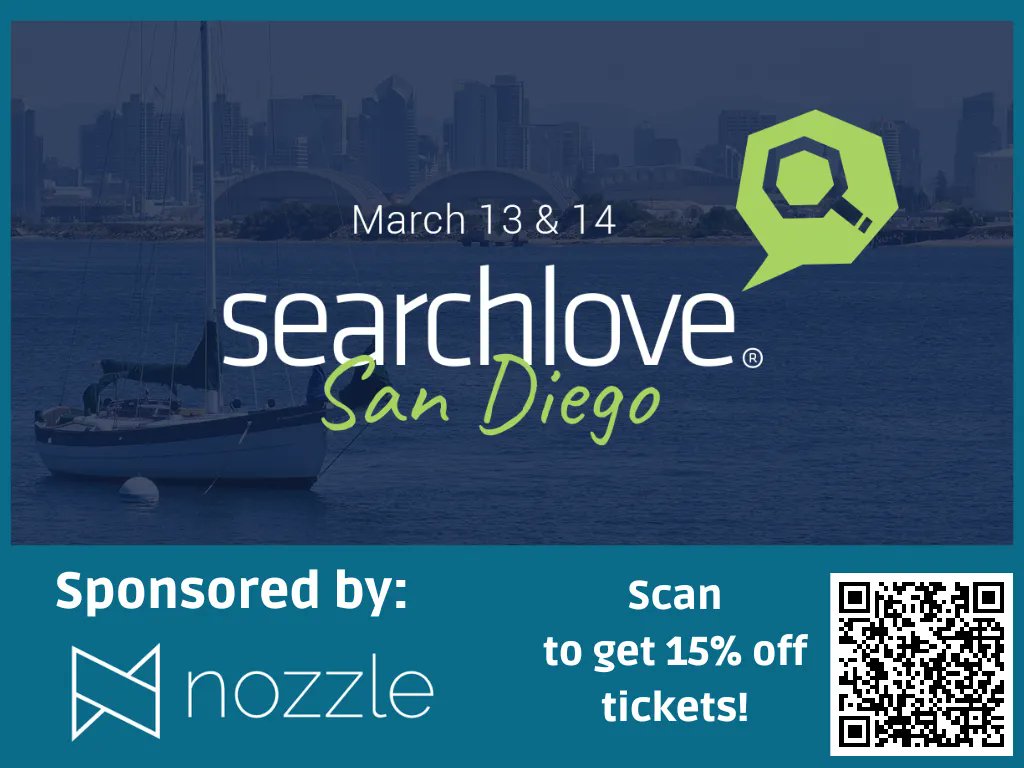 👀 Look who's sponsoring SearchLove San Diego!
💥 There's a power-house line up of speakers that we're so excited about!
✔️ Check out this link to receive 15% off your tickets!🎟️ 
 
buff.ly/3HX77El 
#searchlove