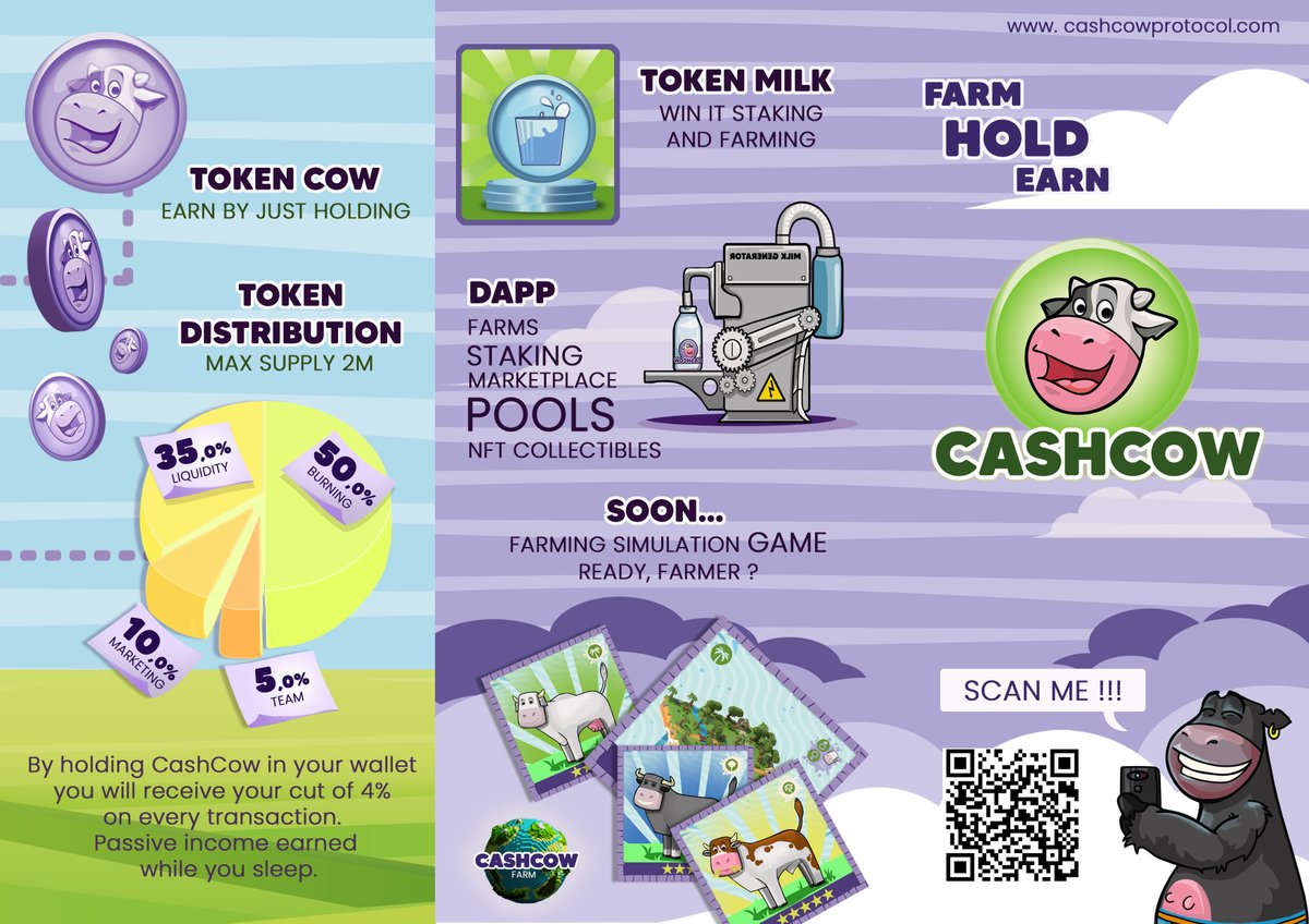 ty312r's tweet photo. @WhaleEverything Of course it's $COW from @CashCowProtocol! simply hodl $cow tokens in your wallet and you will get more 🐮🚀 earning crypto was never this simple🤑 @cashcowprotocol #bsc #crypto #nftcommunity https://t.co/LTTpFJ6kvf