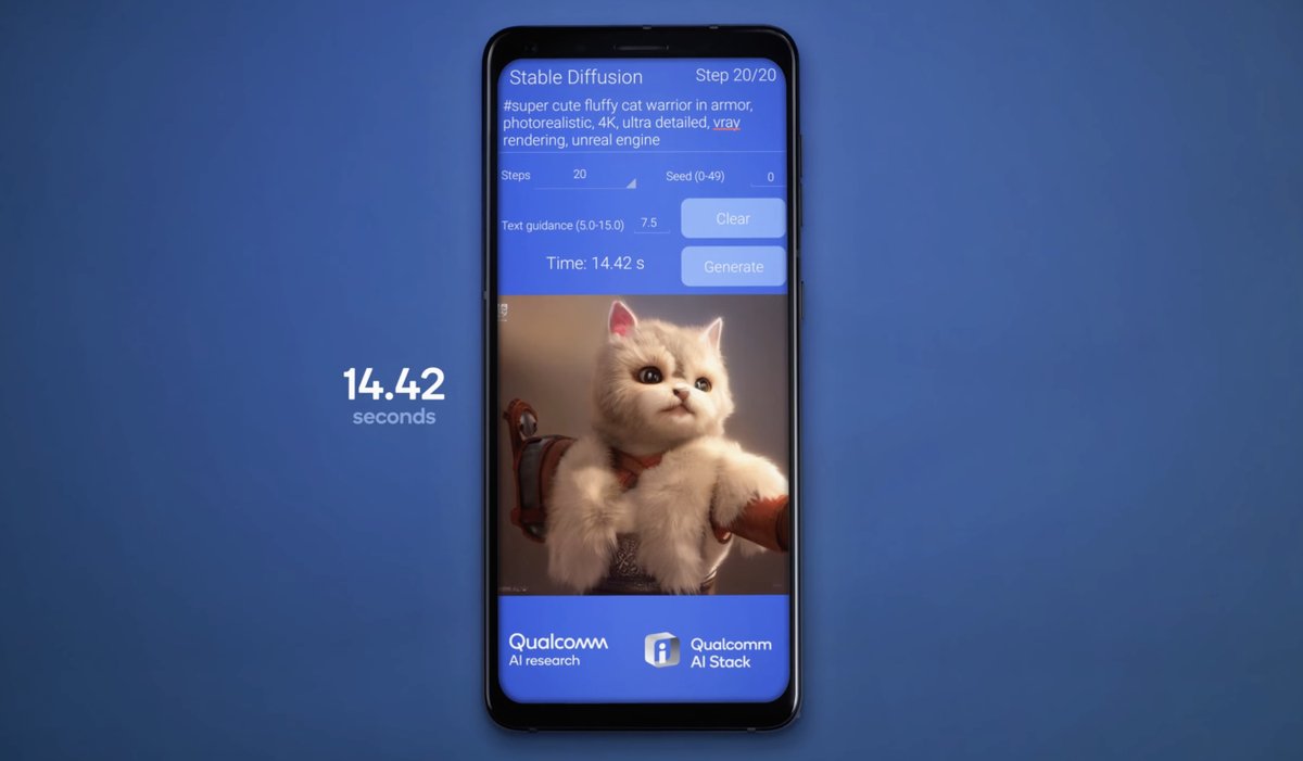 verge's tweet photo. Qualcomm demos fastest local AI image generation with Stable Diffusion on mobile https://t.co/wfodbQATh3 https://t.co/gB5PXvFxY5