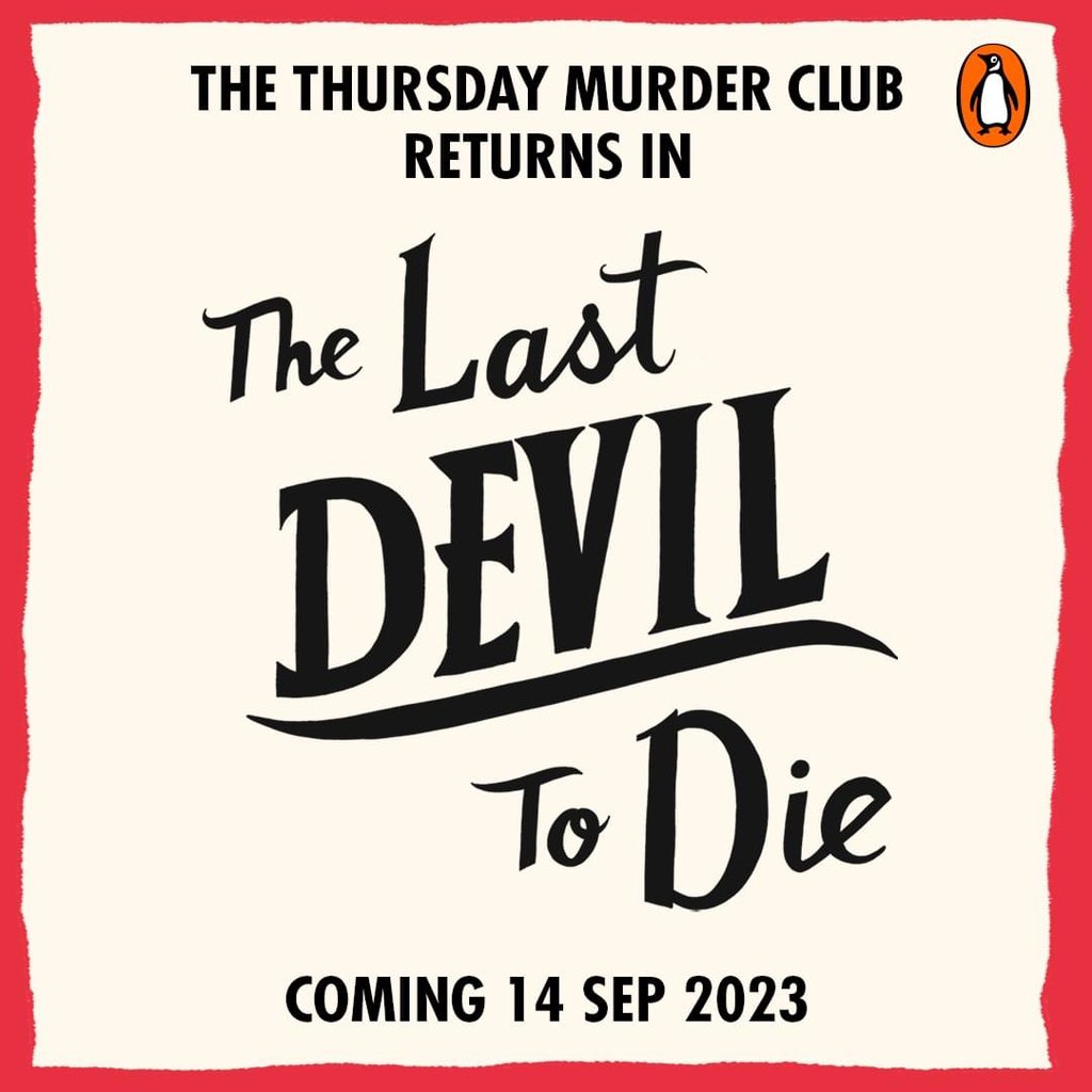 This September ! Available to pre- order now 👍🏼 
@richardosman #thursdaymurderclub #thelastdeviltodie #themanwhodiedtwice #shoplocal #indiesrock