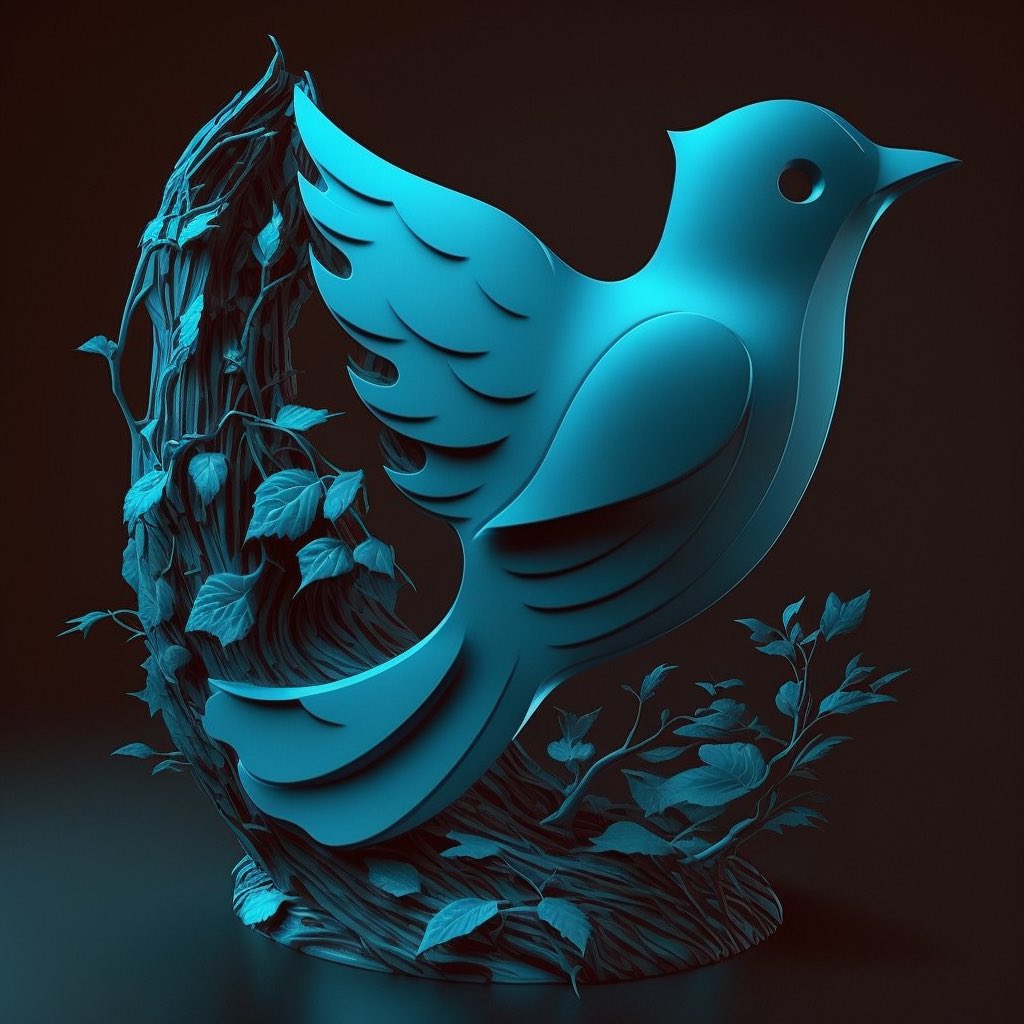 AIart54's tweet photo. I asked AI to make a new twitter logo https://t.co/EjB559merI