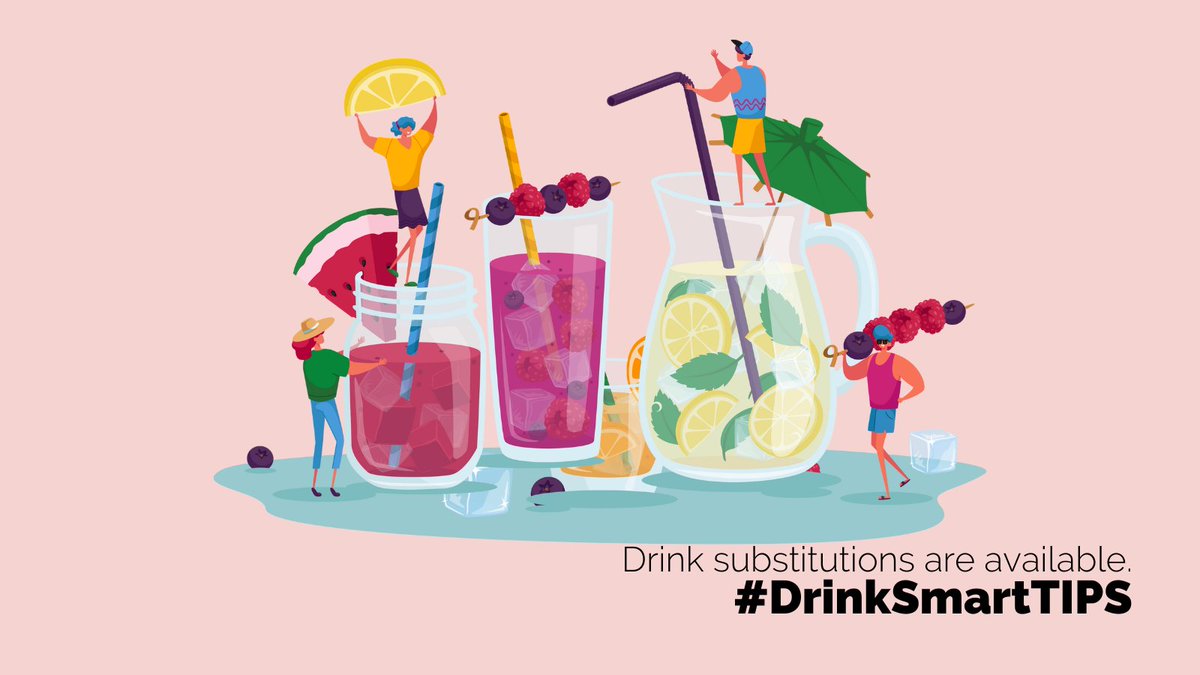 DrinkSmartCa's tweet photo. Want to try a new drink without alcohol? Items such as ginger ale, soda water with lime, alcohol-free beers and wines, are relatively available at any grocery store. 👍
#DrinkSmartTIPS Learning some new mocktail recipes can be fun to try with your friends this weekend! ✨✅ https://t.co/31CifhMqAV