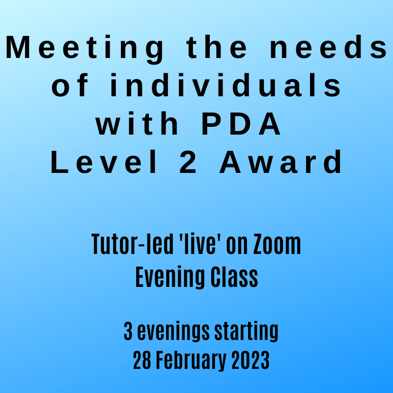 Still time to enrol!  PDA Level 2 accredited evening class starts 28 Feb.  3 x Tues evenings 7.30 - 9.00.  
<a href="/OCNLondon/">OCN London</a> <a href="/LinrowEducation/">Linrow Education</a>  All details: ow.ly/WcQJ50N0r7I