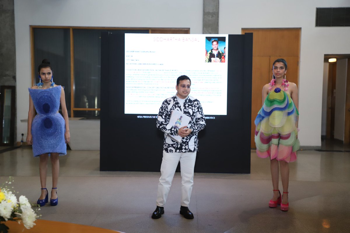 fdciofficial's tweet photo. Presenting the finalists for NEXA presents 'The Spotlight' 2023 at Lakmé Fashion Week in partnership with FDCI, held at the FDCI headquarters in New Delhi.
#SiddharthaBansal #Countrymade
@eshaamiinlabel #LineOutline
#FDCI #NEXASpotlight https://t.co/ayJpAQHMYL
