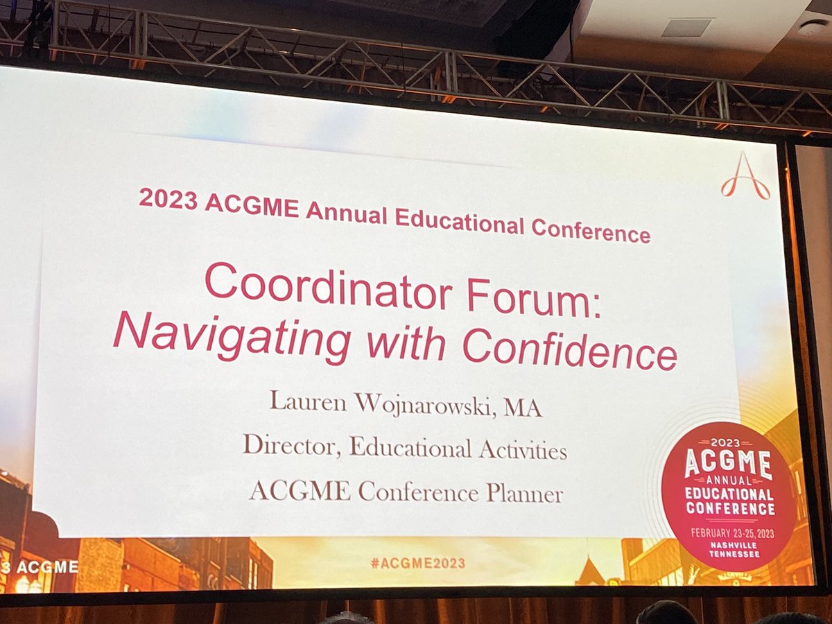 Love that 1700 coordinators - most in ACGME history- ready to gain knowledge to improve our residency & fellowship programs. Thanks @acgme 
@PennKidney excited to bring back what I learn #ACGME2023 #MedEd #MeaningInMedicine