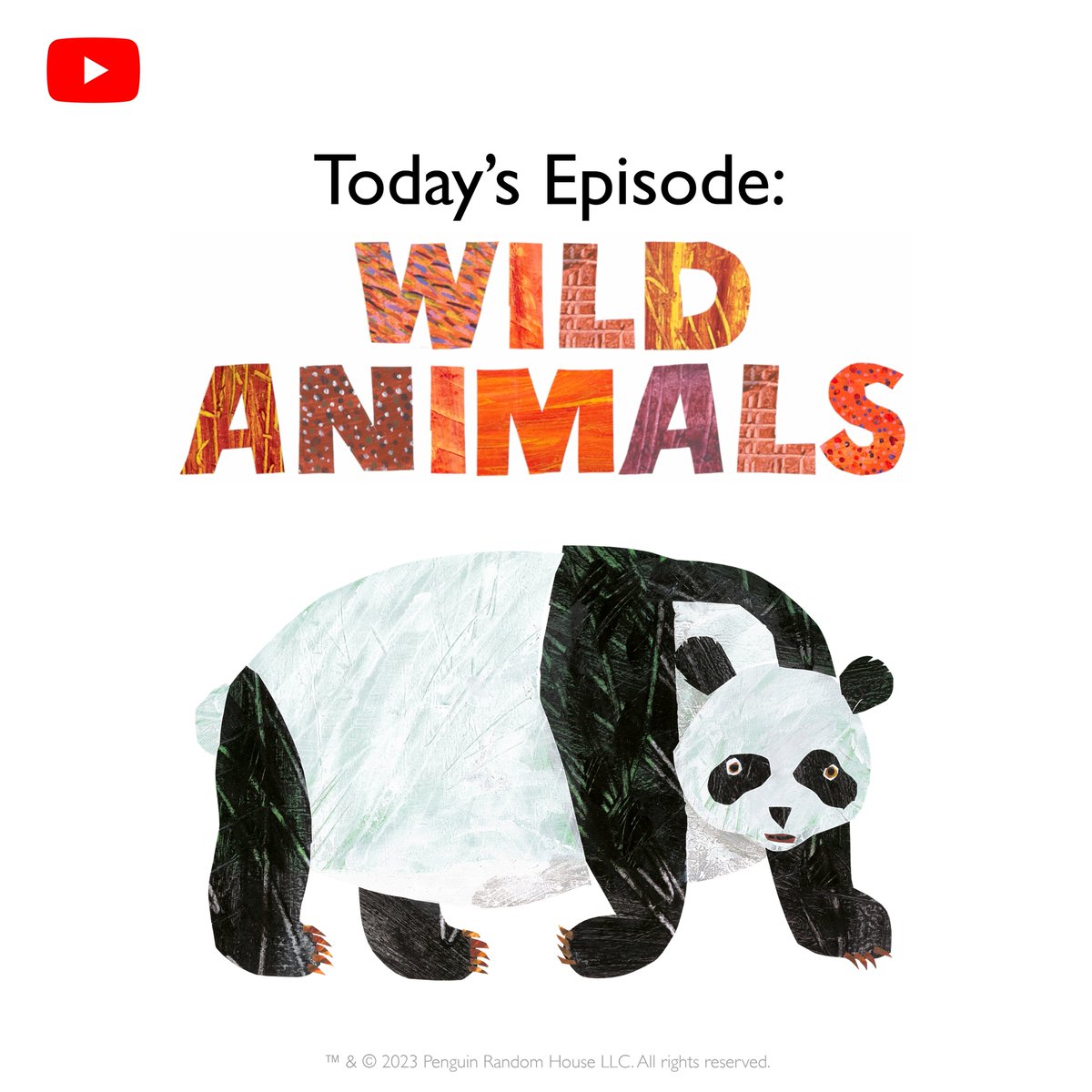 Today’s World of Eric Carle YouTube episode is about WILD ANIMALS.
 
This episode includes a full storytime read-aloud of Panda Bear, Panda Bear, What Do You See? and you can take part in a delicious craft activity inspired by bears! youtu.be/WGh044_wGqY