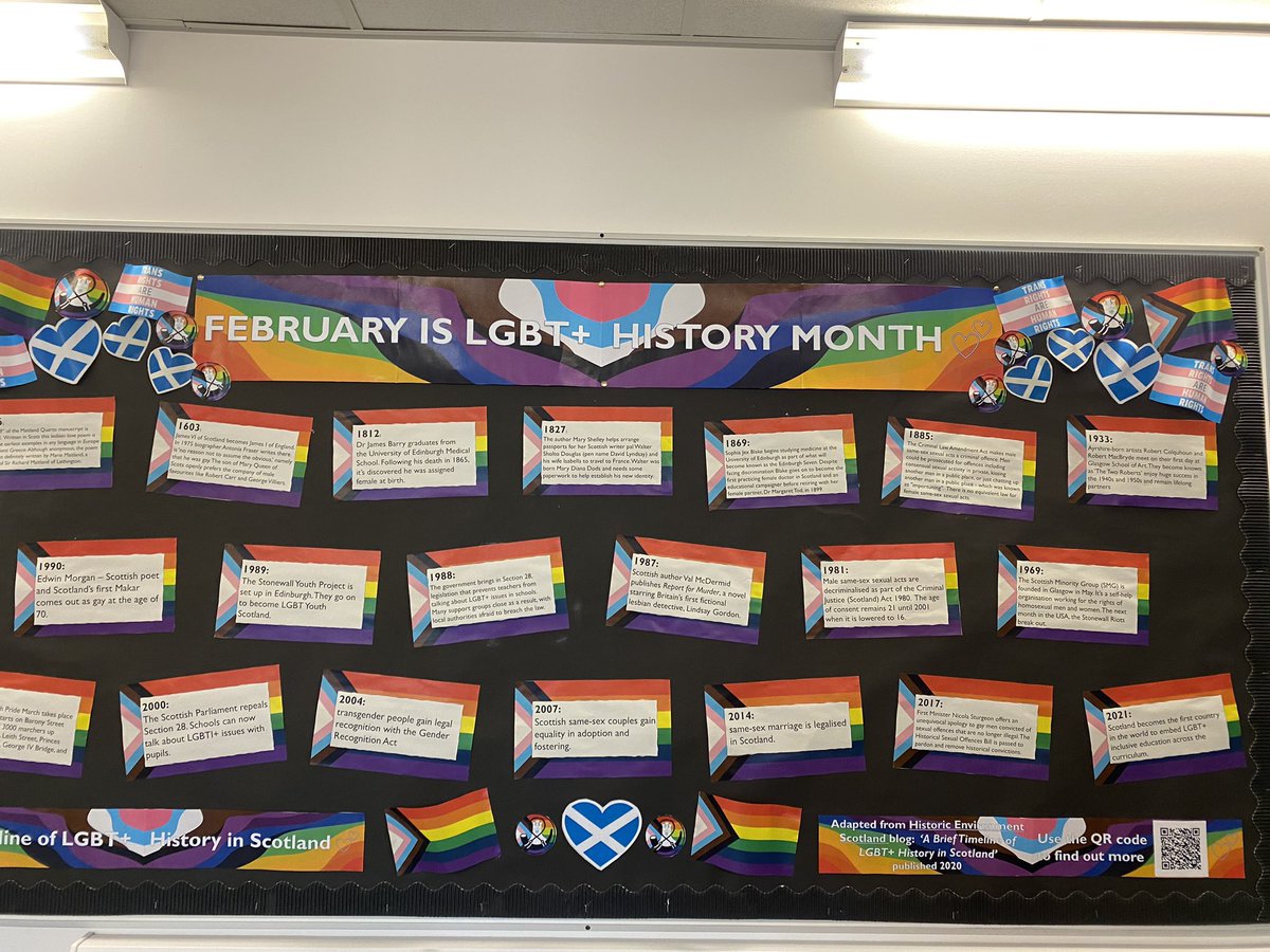 Team Telford doing their LGBT+ lesson today, our new board from the equalities students and social subjects contribution! Just some of the things we have done <a href="/forresterhs/">Forrester High</a> to celebrate #lgbthistorymonth23 <a href="/LGBTYS/">D Geddes</a> <a href="/tiecampaign/">TIE</a>