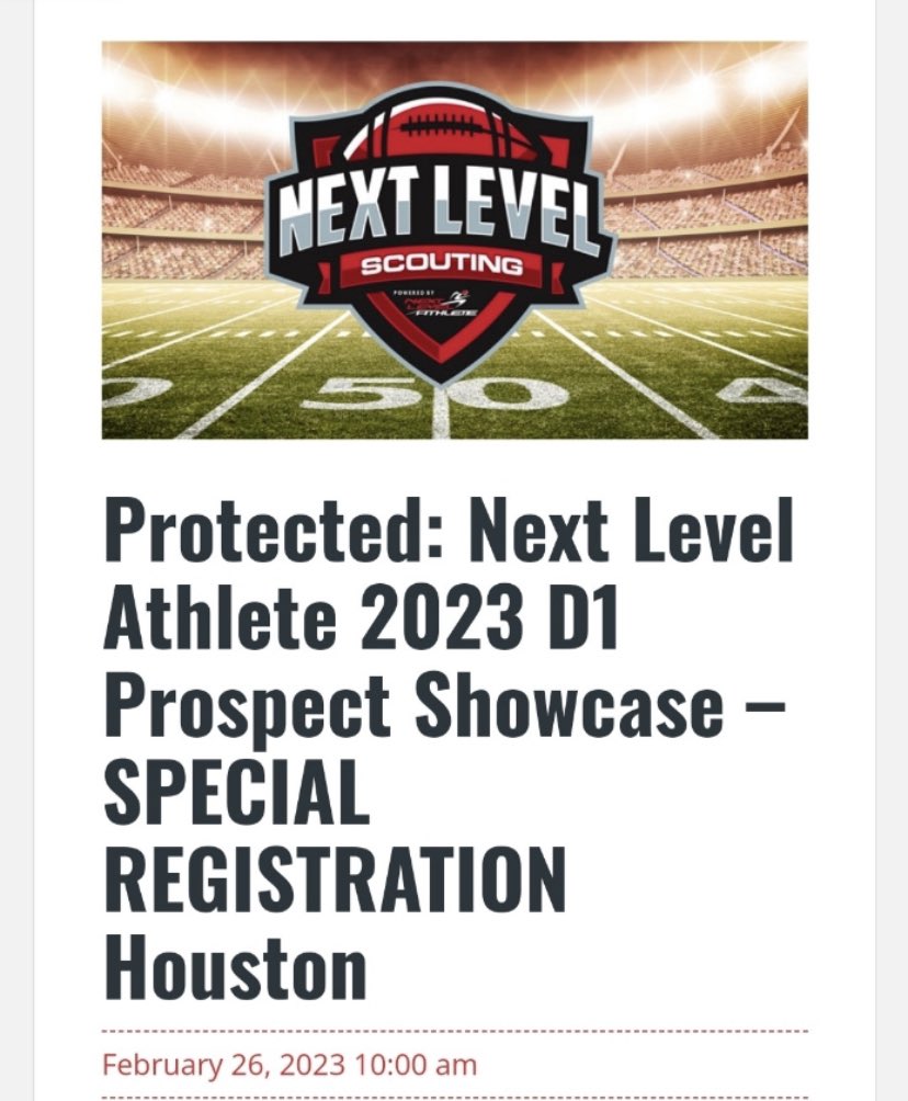 I will be attending the 2023 d1 prospect showcase this Sunday <a href="/NextLevelD1/">Next Level Athlete</a>
