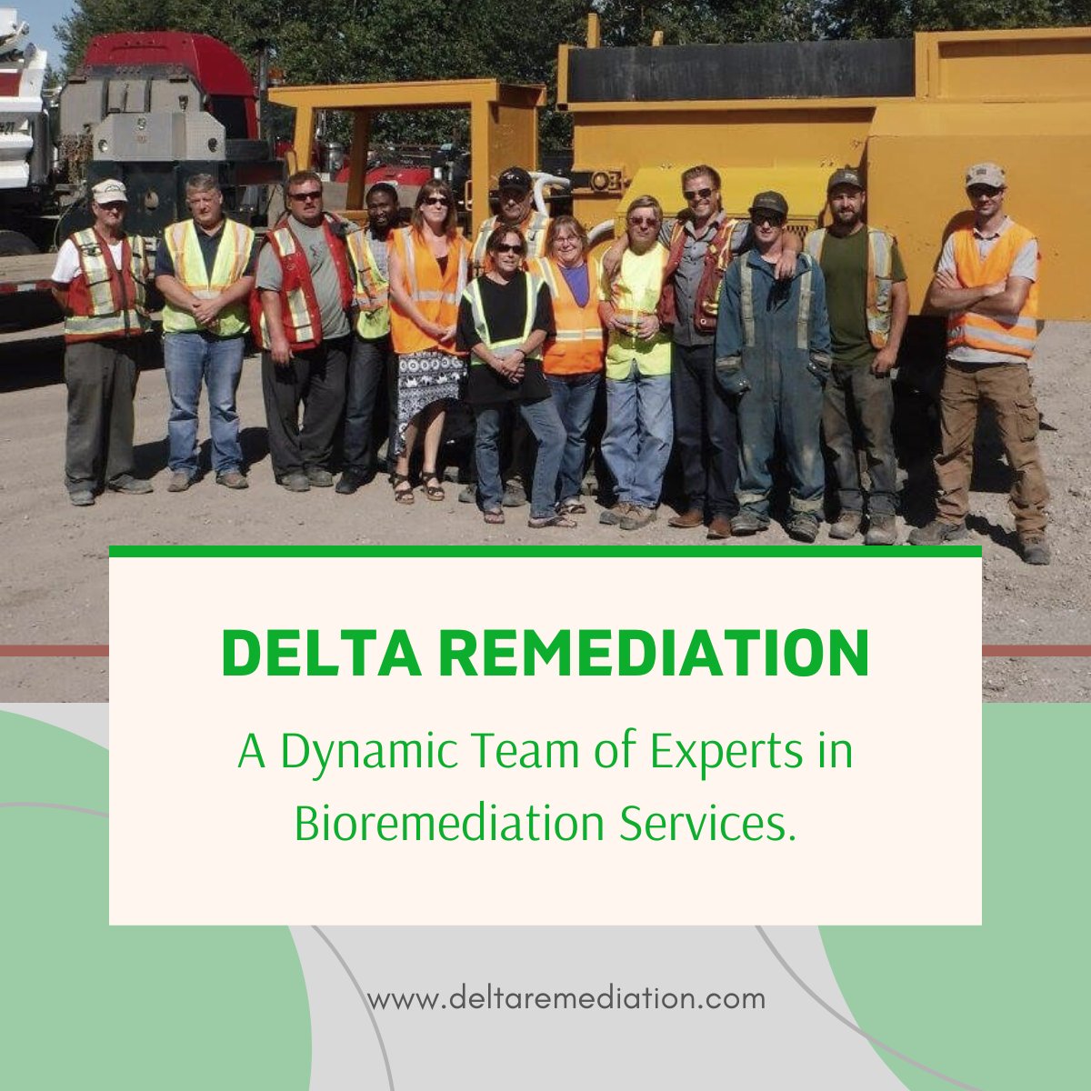 DeltaRemediate's tweet photo. DELTA Remediation is a dynamic team of individuals passionate about preserving natural ecosystems, while at the same time creating value through innovative approaches to remediation.

#DELTAremediation #bioremediation #environmentalsolutions #BioLogix #SoilRemediation https://t.co/Zwk6cUUkyp