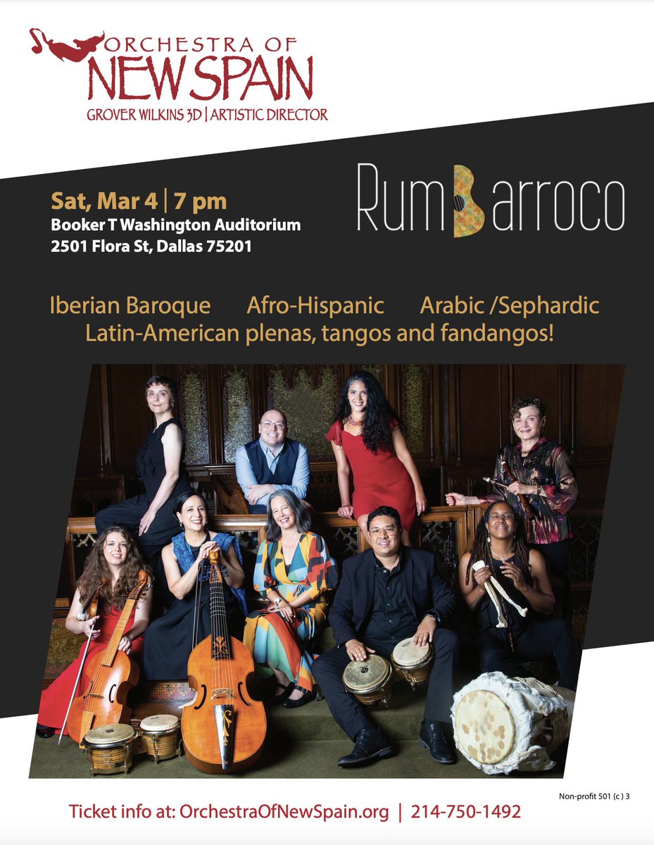 Join us on March 4 for a lively concert featuring RumBarroco! Tickets are available now via TicketDFW: ticketdfw.com/whats-on/2023/…