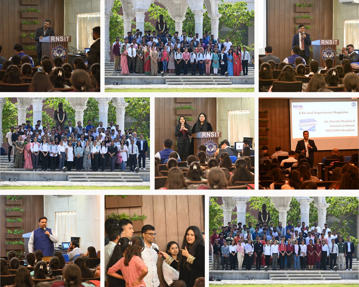 rnsit_mba's tweet image. The &quot;batch of 2022–24&quot; were welcomed by RNSIT–MBA with a 3-day induction programme that includes, 
Day-1: Overview of the department and clubs.
Day-2: It was all about the talents and skills that the new group of students brought them.
#rnsitmba
#batch2022-24