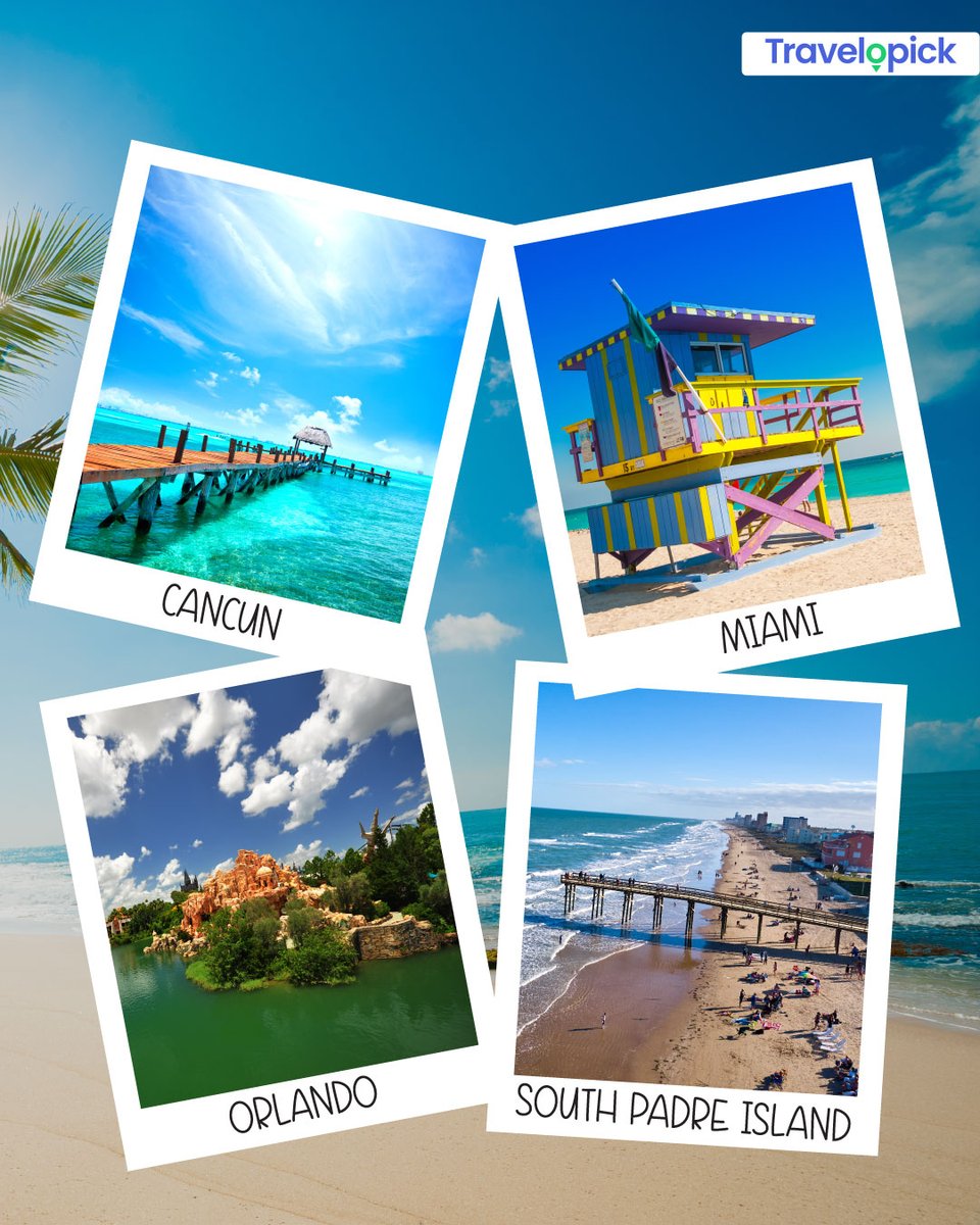 travelopick's tweet image. Where would you love to enjoy this Spring Break?

#springbreak #springbreak2023 #collegebreak #springvacation #miami #miamibeach #cancun #orlando #southpadreisland #beachfun #beachvacation