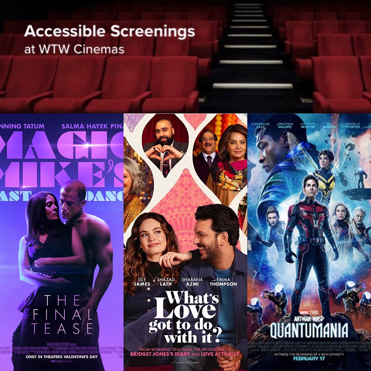 WTW_PlazaTruro's tweet photo. Subtitled Screenings!
Our subtitled screenings include MAGIC MIKE’S LAST DANCE (15), WHAT’S LOVE GOT TO DO WITH IT (12A) & ANT-MAN AND THE WASP: QUANTUMANIA (12A)…
🎟️Book NOW! https://t.co/dckqHUUXFs
#subtitledscreening https://t.co/77T5SP2WoA