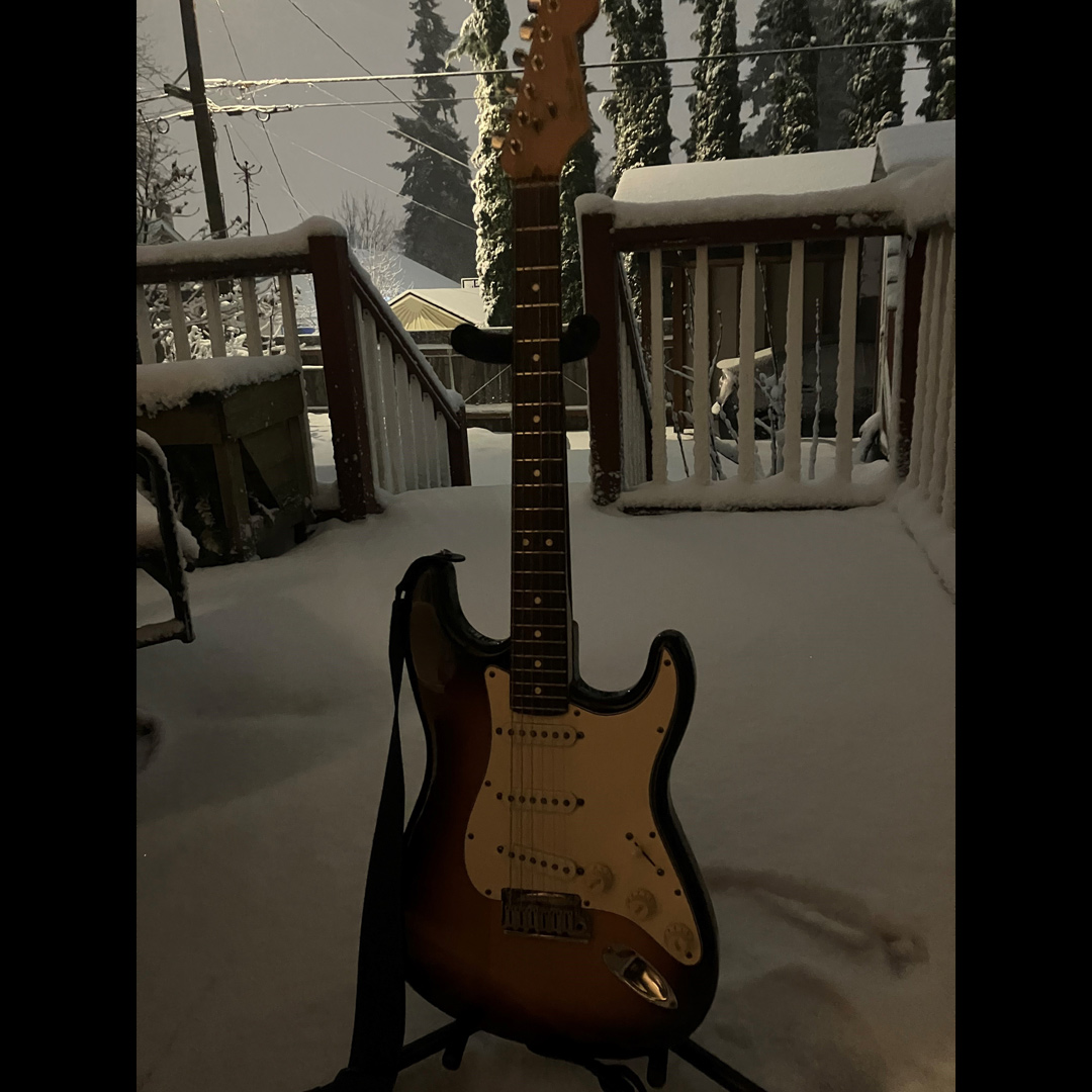 Too much snow for Portland. The Strat can’t go out. Another grateful for home moment. 
#musicianlife #mickschafer #songwriter #singersongwriter #bluesmusician #musicians #pdx #pdxmusicscene #singer #musicindustry #talentedmusicians #musiclife #musicislife #musiciansofinstagram
