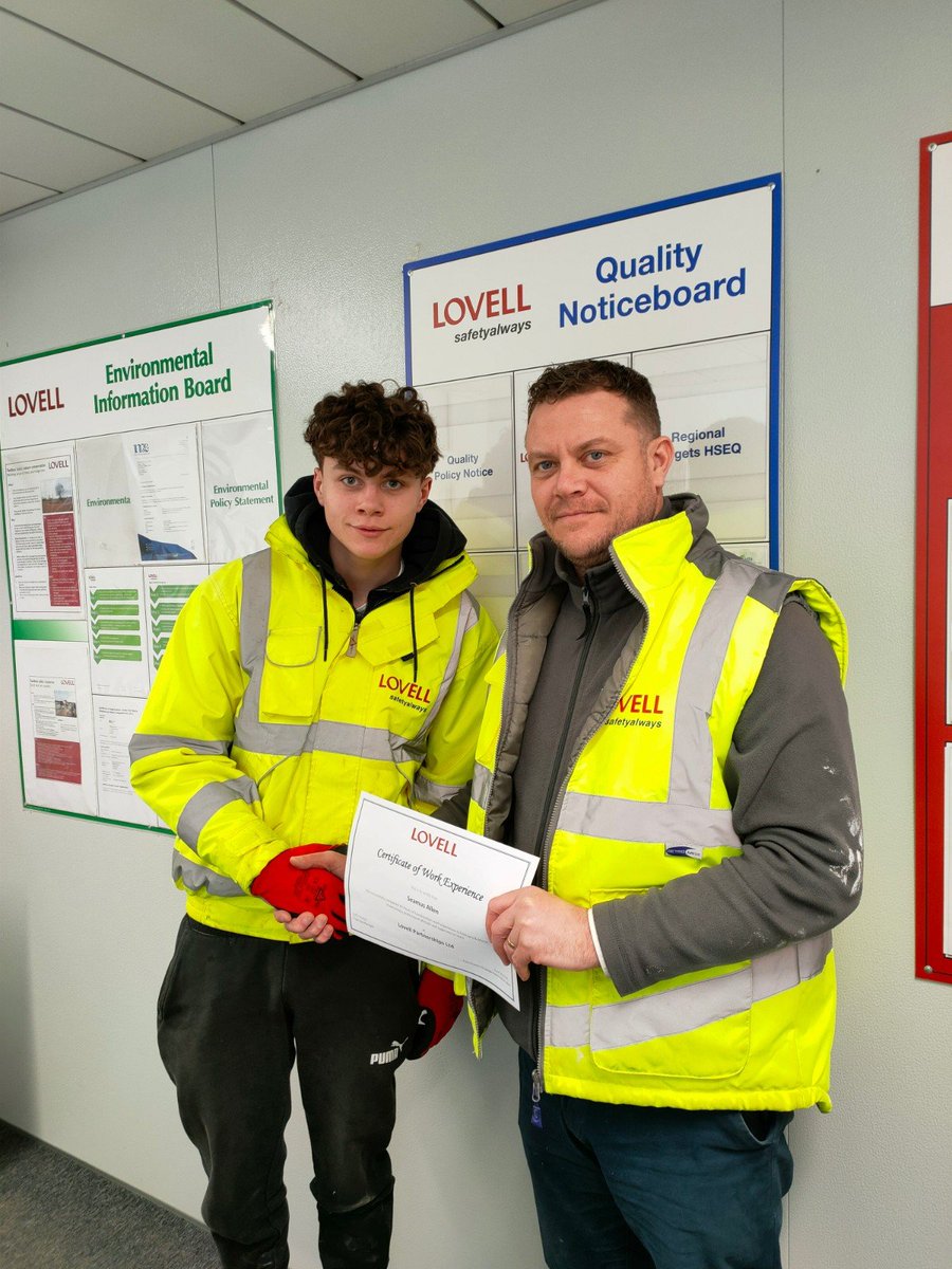 Lovell is committed to encouraging young people to choose construction as a career. Here pictured Shay Allen from @HOW_College who is completing his work experience placement at our Monmouth Road development in Bartley Green. @Lovell_UK #loveconstruction #workexperience