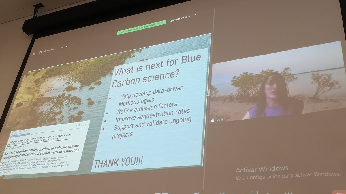 Thanks to @fern_adame Australia for delivering a great online keynote presentation about blue carbon science in #ICMS2023 organized by @CorpoCEMarin Colombia