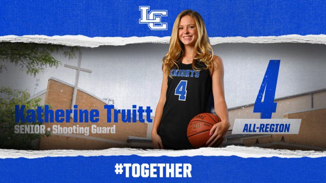And that makes 3️⃣ for #4!! For the third year in a row your own #4 Katherine Truitt was selected All-Region by the by the 11th Region Coaches. Keep up the great work KT and thank you for always representing us the way you do!! #HailCatholic #Together