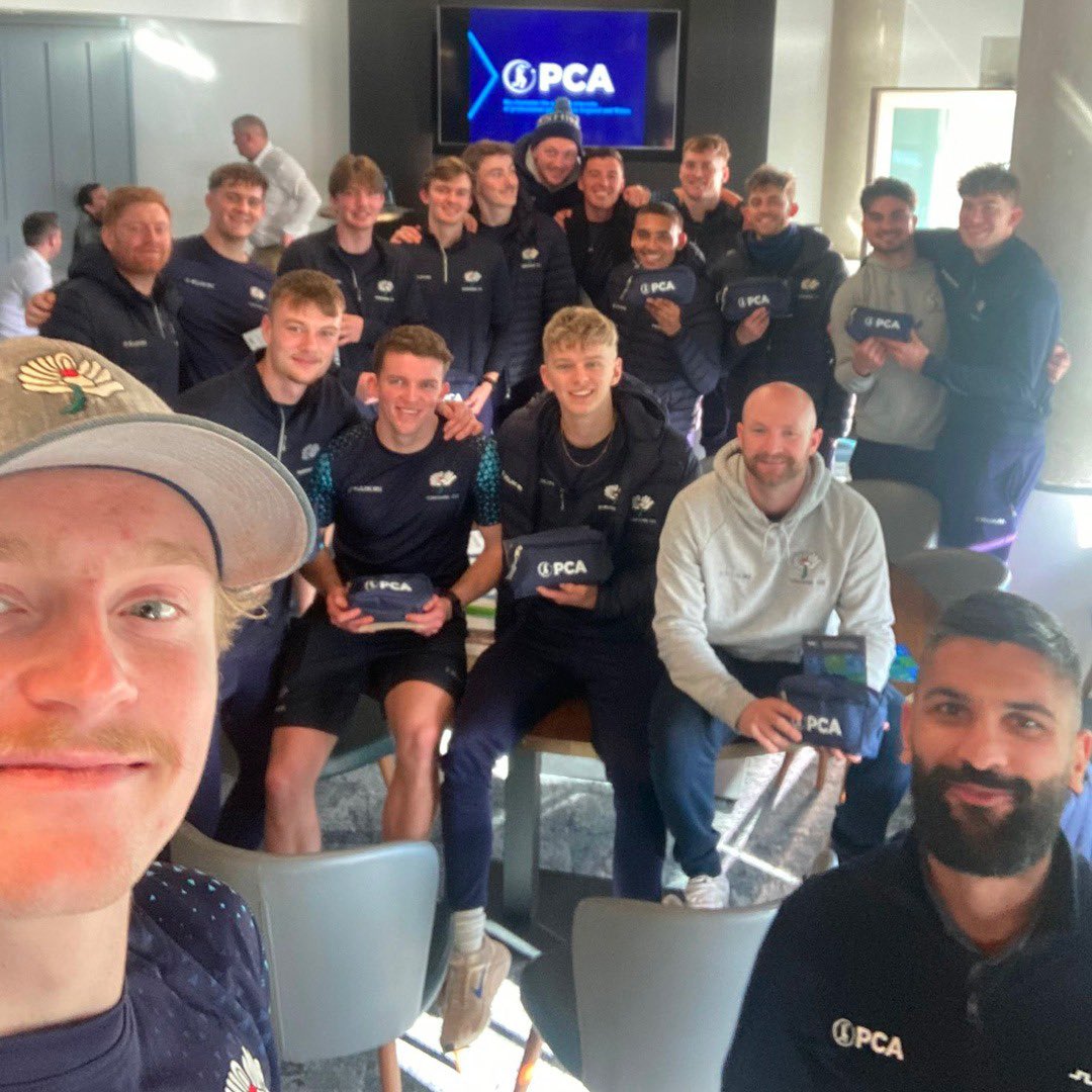 PCA's tweet image. 💪 The first of our 2️⃣6️⃣ pre-season meetings with every domestic team has been completed. 

🙌 Thank you to the @YorkshireCCC squad for your outstanding engagement with the session. 

👊 Best of luck for the season.