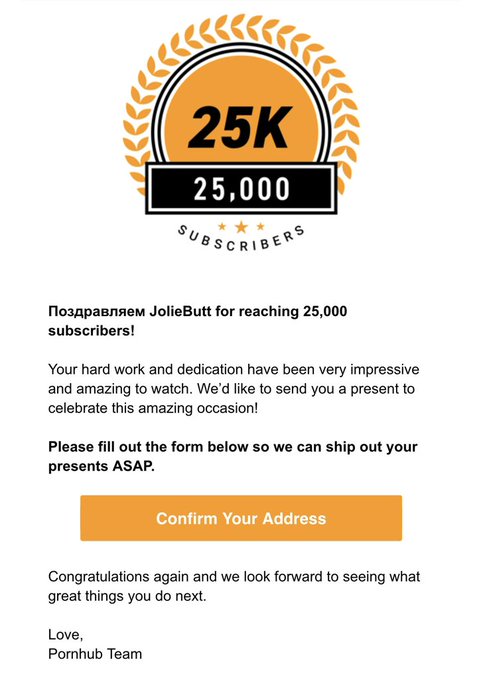 My small victory! 🥇Thank you for staying with me!  kiss 💋#pornhub https://t.co/w2MMY3nD4p<a href="/tag/pornhub"class="tags"><span>#pornhub</span></a>