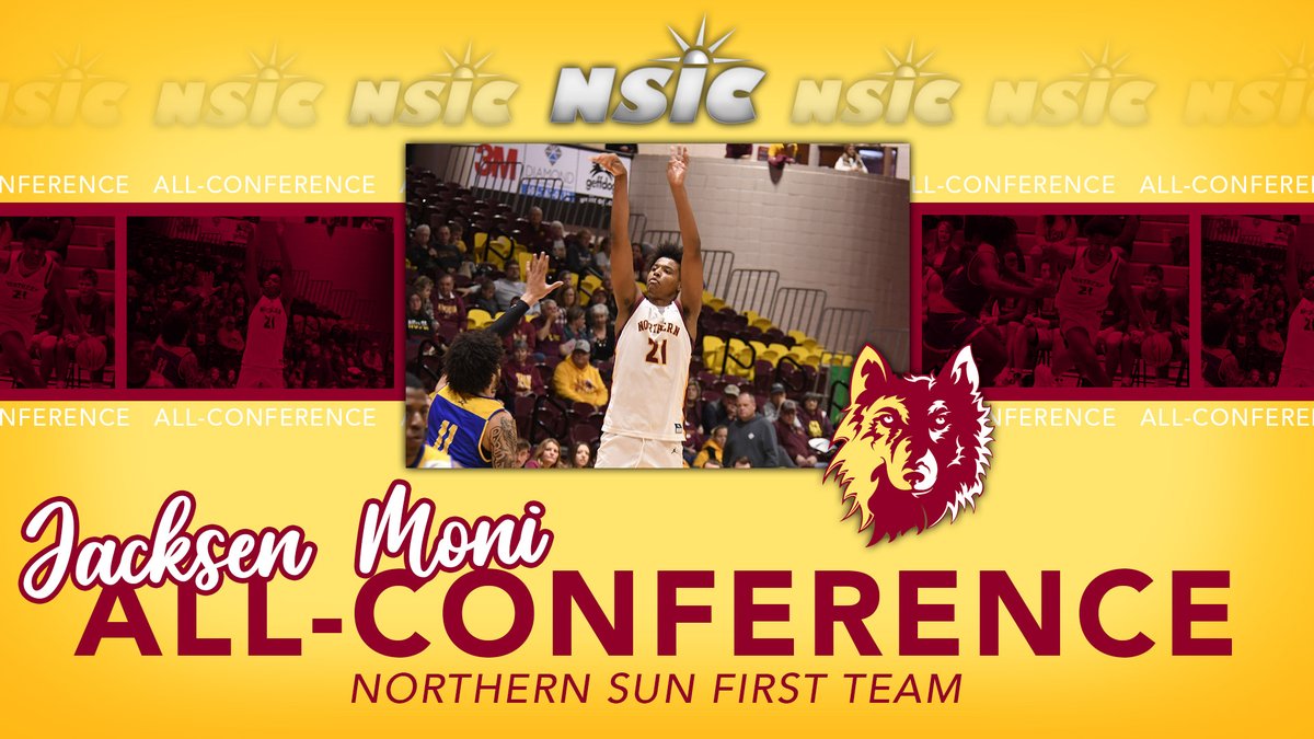 WolvesAthletics's tweet photo. #AllConferenceWolves

Jacksen Moni tallies a 1st @NorthernSunConf nod and the second All-NSIC honor of his @nsuwolves_mbb career as a sophomore‼️

#GoWolves🐺 | #maroonNgold🐾

READ MORE ⬇️
https://t.co/fRiC9s8QYl https://t.co/Iz0XMbsnMb