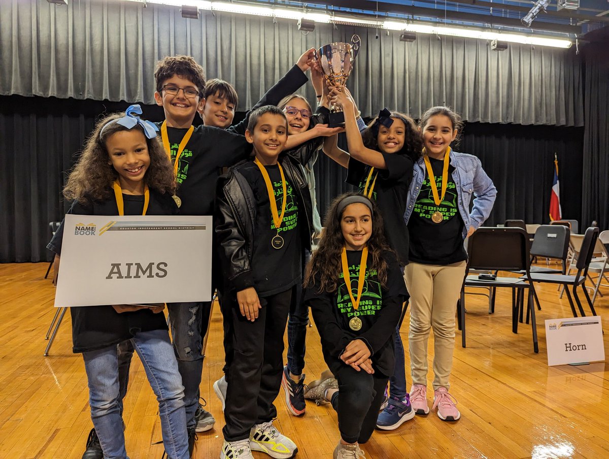 Congratulations to our 3rd-6th grade Name that Book team who won 1st place in today's competition! So proud of these rockin' readers!! Thank you @HISDLibraryServ for hosting the event for our students! @HISDMiddleSchls <a href="/jasonldavila/">Jason Davila</a> <a href="/QFIntl/">QFI</a> @HISDFACE