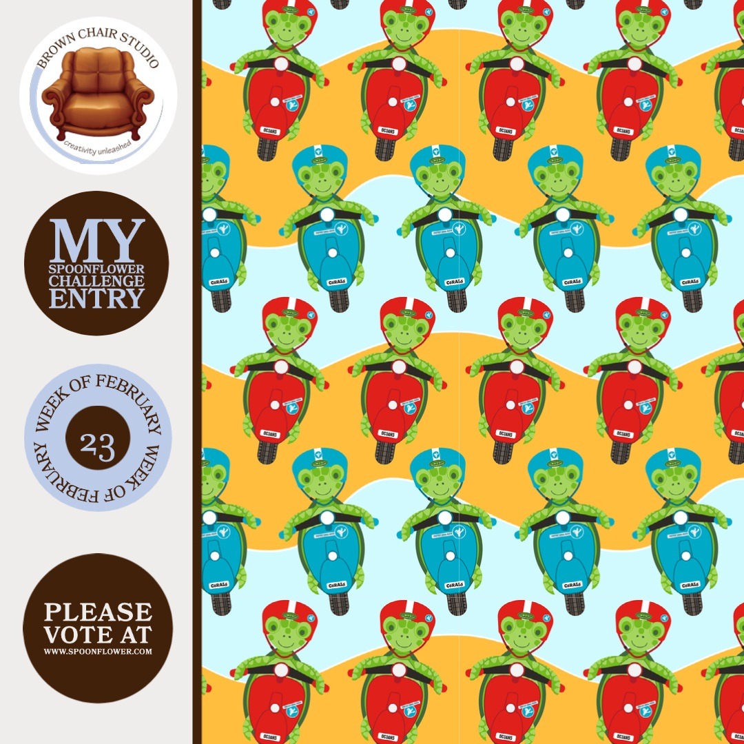 BrwnChairStudio's tweet photo. #Spoonflower #SpoonflowerChallenges #SpoonflowerArtist #Turtles #PetsonVacationDC #Fabric https://t.co/xe78BSjBhv