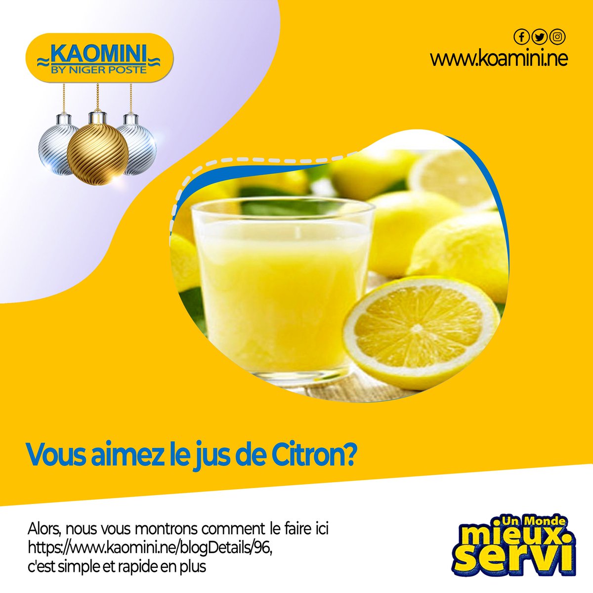 kaominiShop's tweet photo. Vous aimez le jus de Citron? Alors, nous vous montrons comment le faire ici https://t.co/BN9hYuBpws, c'est simple et rapide en plus
#Blog_Kaomini https://t.co/XscmeRz7R0