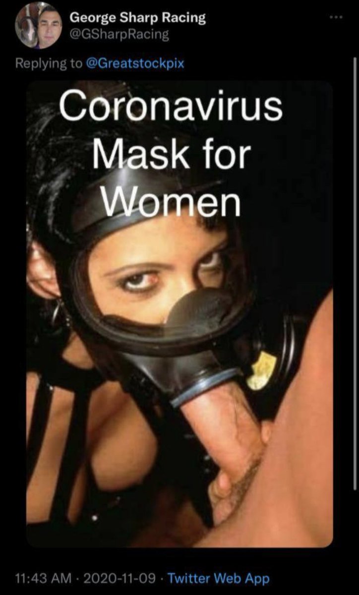 Stockenheimer2's tweet photo. @LittleLindaPind @Oogy46418816 @GeorgeASharp @EthikalFogg Here is Mr George's favorite mask. I think it would look nice on the Virgin Mary. God works through broken vessels but in this case He also works through a fat, old, deranged garbage human being. https://t.co/DLQpj87gtA