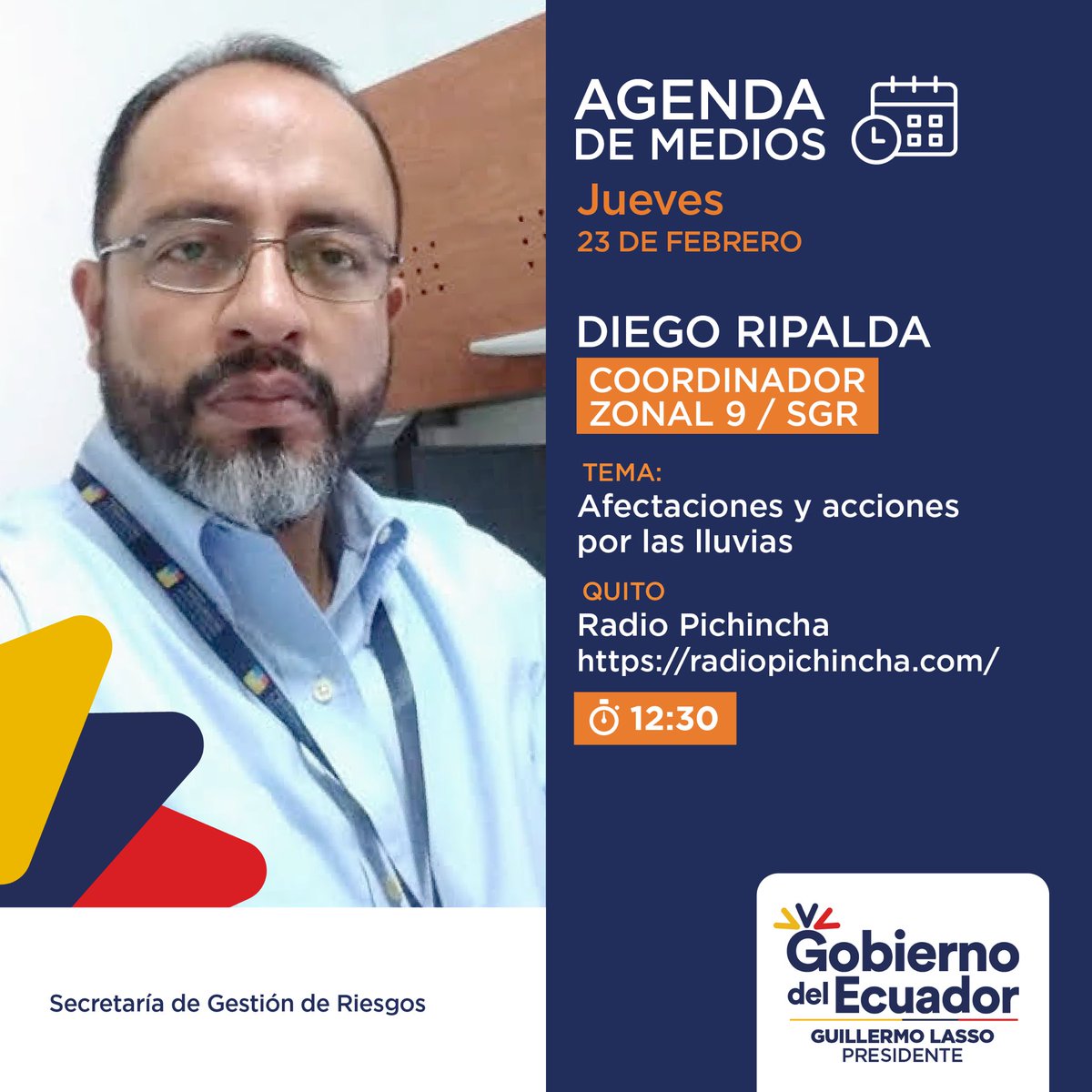 Riesgos Ecuador on Twitter "🎙️📻 AgendaDeMedios El coordinador Zonal