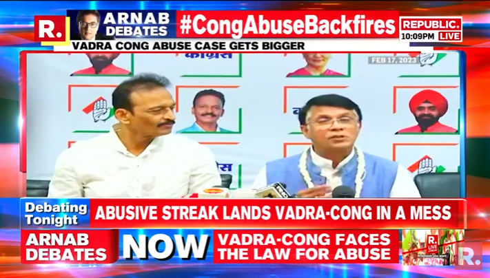 republic's tweet photo. 5 days after, Vadra-Congress leader Pawan Khera unleashed his insult on PM Modi and his father, the law catches up with the abuse politics of Congress
Join the debate and share your views using #CongAbuseBackfires - https://t.co/uGA0WkNT8t https://t.co/HuN16QB3fv