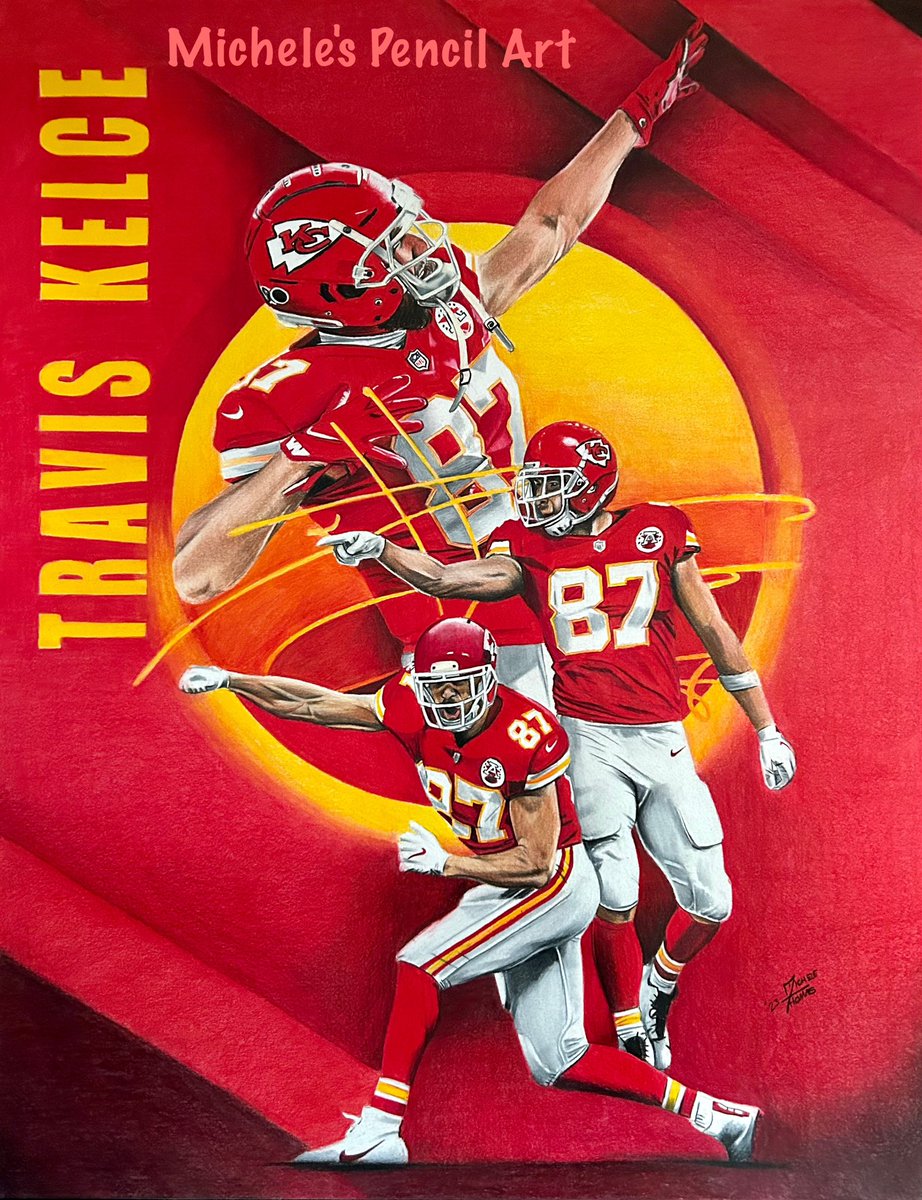 mrosen644's tweet photo. New drawing completed! 16x20 of KC Chiefs player Travis Kelce. NFS. #SoMuchRed https://t.co/3ZmbLfsnIr