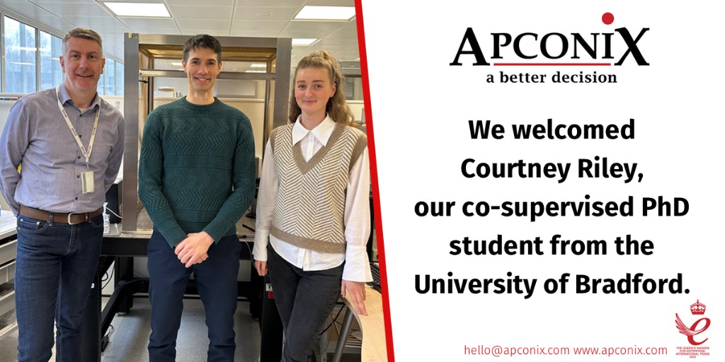 We welcomed PhD student, Courtney Riley, to the ApconiX laboratory with her supervisor, Dr Jacobo Elies Gomez, from the University of Bradford. Courtney will spend up to 6 months in the ApconiX ion channel laboratory during her PhD.  #drugdiscovery