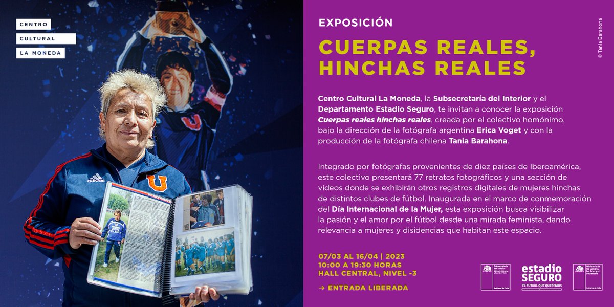 ⚽️ El 7 se marzo salimos nuevamente a la cancha !

📷 Un gran honor para este Colectivo de Fotógrafas exponer en el marco de conmemoración del Día Internacional de la Mujer en el @ccplm en colaboración con @estadiosegurocl.
¡Gracia <a href="/udechile/">Universidad de Chile</a> por el apoyo !

#fotografia #futbol