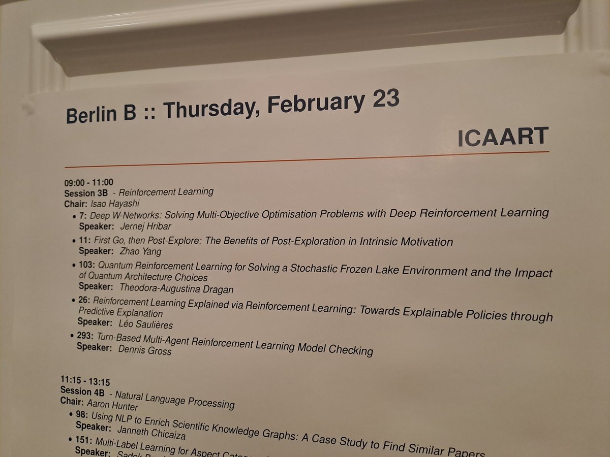 Super excited to present our work <a href="/ivanadusparic/">Ivana Dusparic (@ivanad@bsky.social)</a> on Deep W-Networks at #ICAART2023.

Preprint is available here: arxiv.org/abs/2211.04813