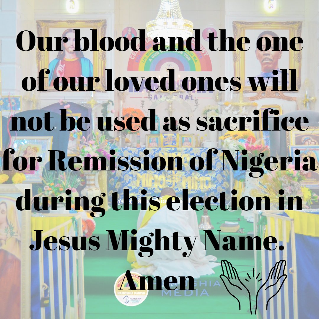 CccHamoshia's tweet photo. The Big day is fast approaching, please let be careful, stock your house and fill your generator tank if you can and stay indoor after voting. God's protection shall be solid over our life. IJN. Amen🙏🙏🙏  
VOTE WISELY

#votewisely #election2023 #godschioce https://t.co/D8GPU4CKqK