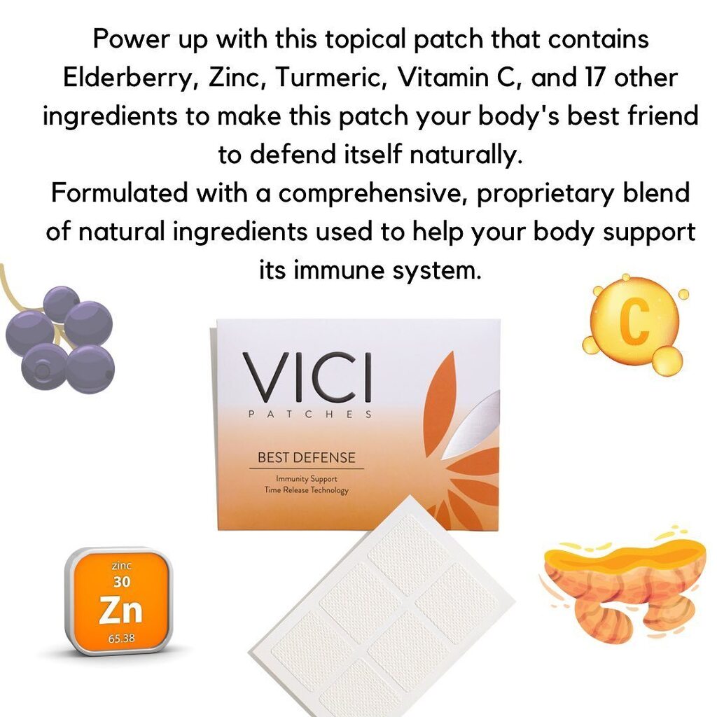 ViciWellness's tweet image. Our Best Defense patch packs a powerful punch with all its immune system support ingredients.  It has Zinc, Tumeric, Vitamin C, Elderberry, and 17 other ingredients.

#immunesupport #viciwellness #healthandwellnessjourney #vitaminpatch #zinc #tumeric instagr.am/p/CpAtDFiJM0Q/