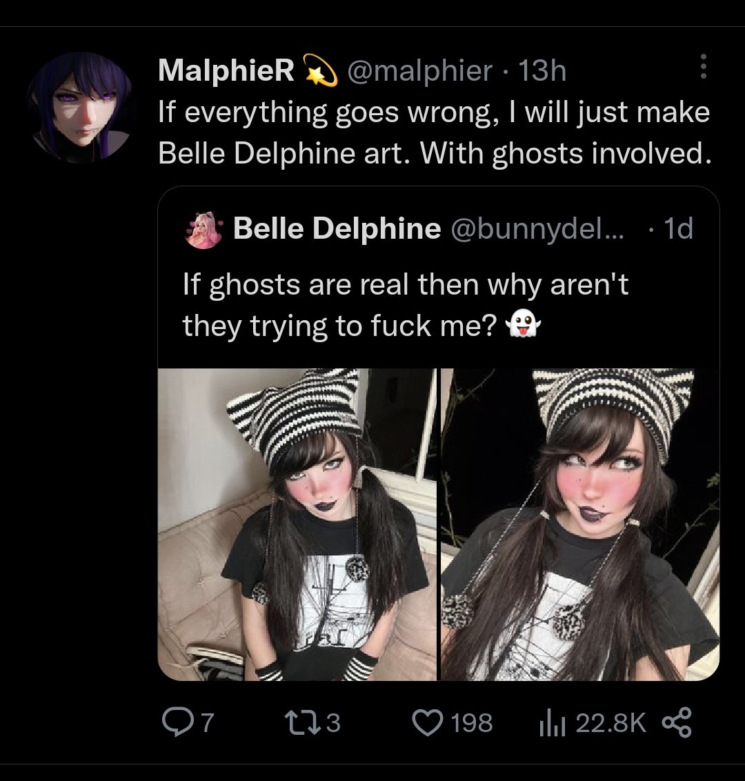 The simple fact that I mentioned Belle Delphine in a tweet was enough