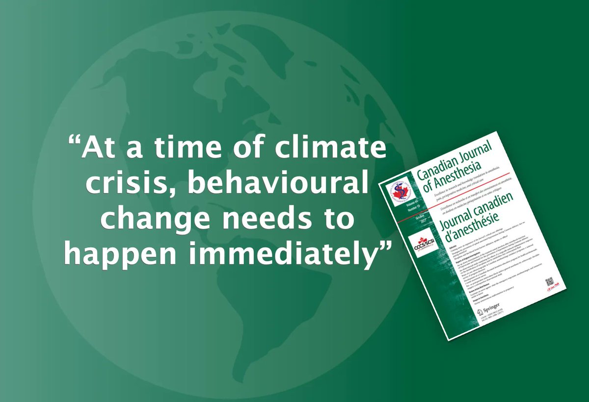CJA_Journal's tweet photo. Promoting practice change towards environmentally sustainable health care: more than meets the eye - Canadian Journal of Anesthesia #CJA #CJA2023 #Anesthesia #Anesthesiology   https://t.co/2wnWLBLJXx https://t.co/Mi1ijFL7lE