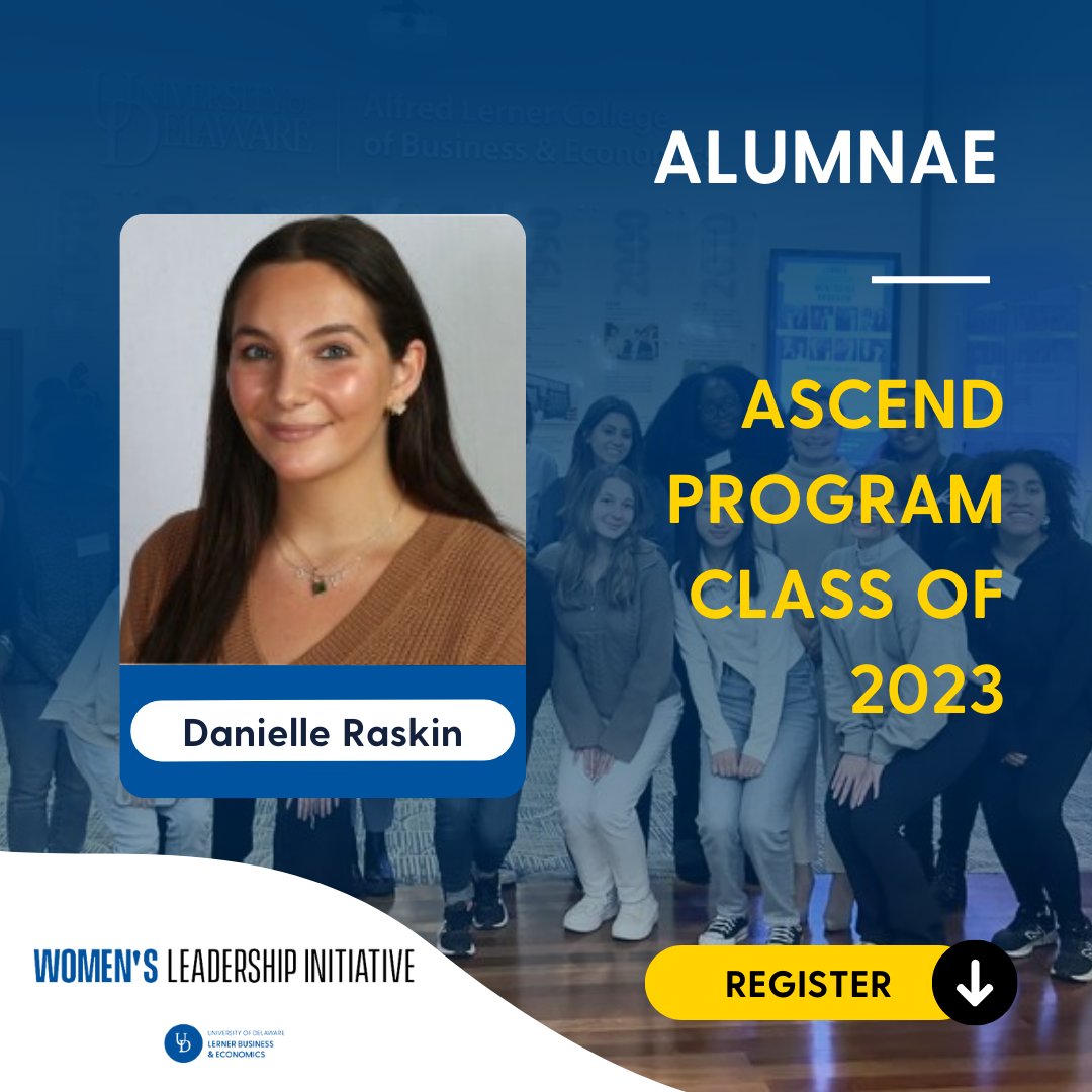 udwomenlead's tweet image. We’re thrilled to spotlight one of our alumnae from the ASCEND program Danielle Raskin. She is the Meetings Director at the Public Relations Student Society of America, UD. 

#ASCEND #ASCENDProgram #ASCENDCertification