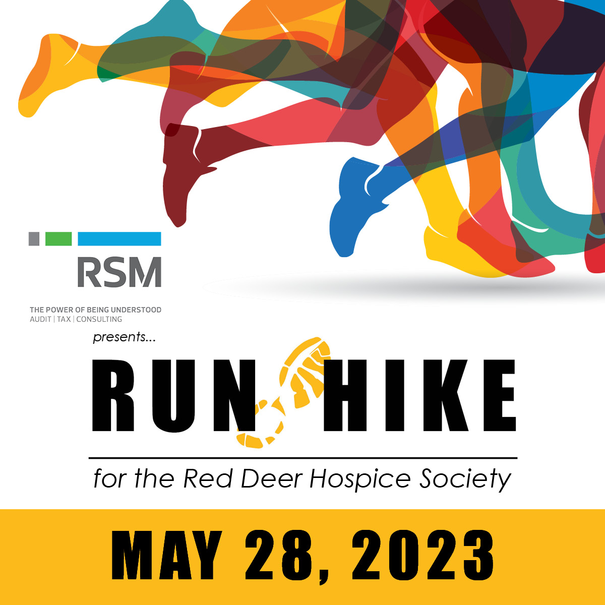 RedDeerHospice's tweet photo. SAVE THE DATE! Our 16th Annual Run/Hike for Hospice, presented by RSM Canada, will take place on May 28, 2023. The location for this year’s event will be announced in the coming weeks.
2023 Event Registration will open soon. Stay tuned!
#RedDeer
#RunHike https://t.co/Z8ONBrTFuQ