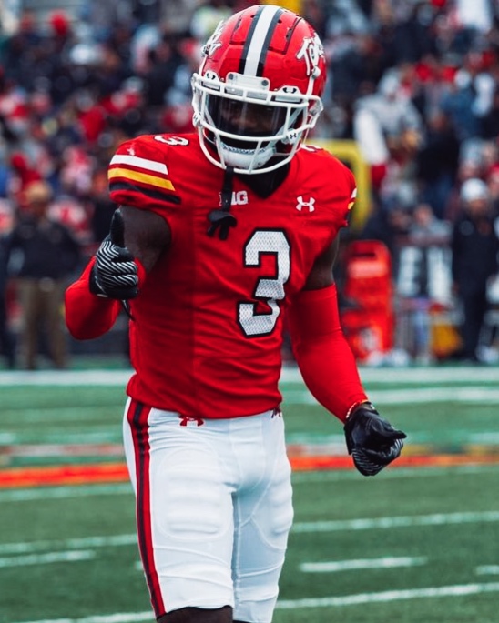 PFF_College's tweet image. Throughout his entire career at Maryland, Deonte Banks only allowed 50+ yards in a game ONCE👀